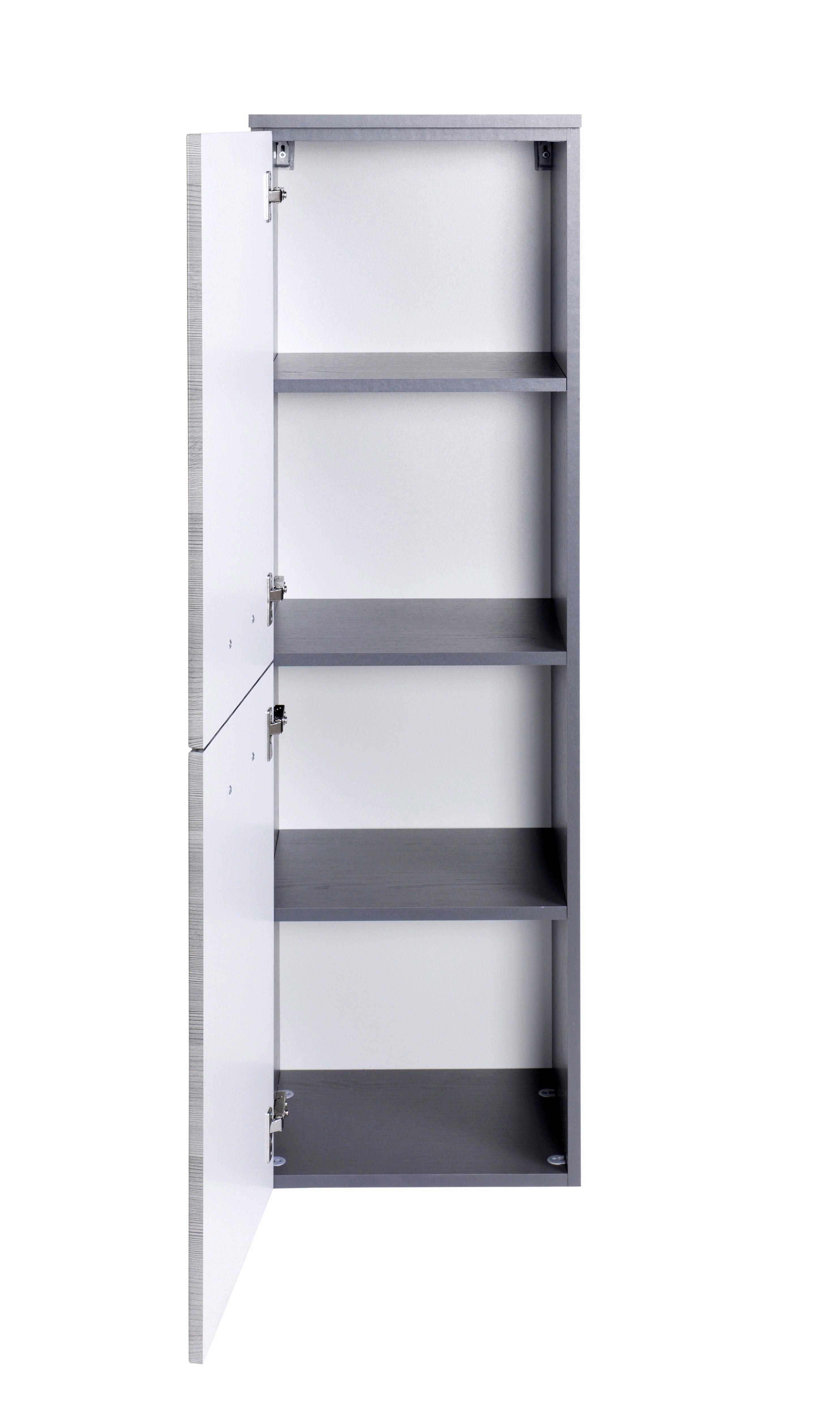 MIDISKÅP FLORIDA - vit/grafitfärgad, Modern, metall/trämaterial (40/130/35cm) - Premium Living