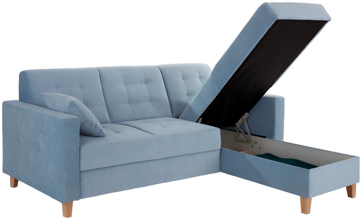 Sarokkanapé Bergen - világoskék, Design, textil (231/160cm) - Based