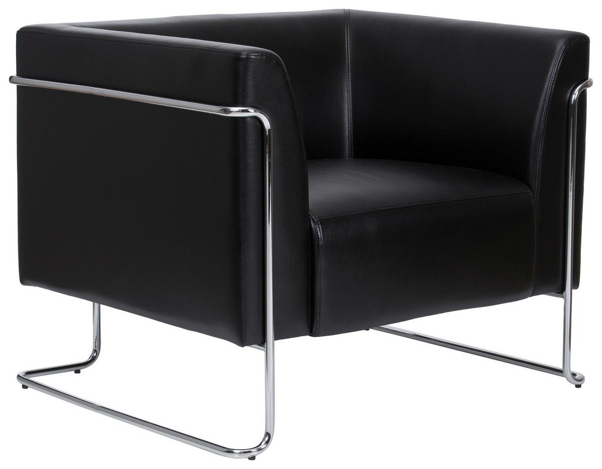 Fotelj Curacao, Črna - barve kroma/črna, Moderno, kovina/tekstil (88/74/74cm) - MID.YOU