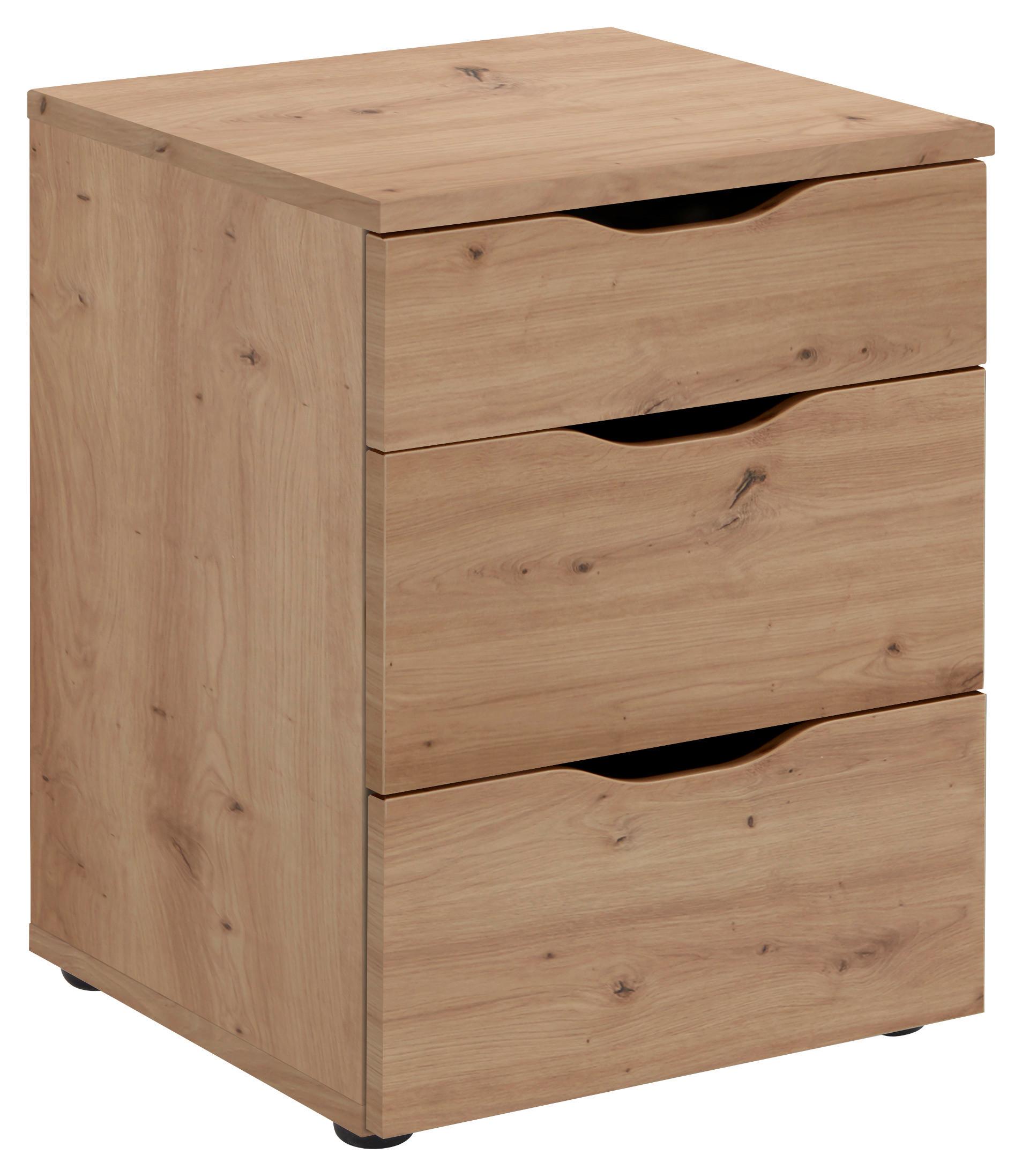 Nachtkästchen in Eiche Artisan - Schwarz/Eiche Artisan, KONVENTIONELL, Holzwerkstoff (40/55/39cm) - Mömax