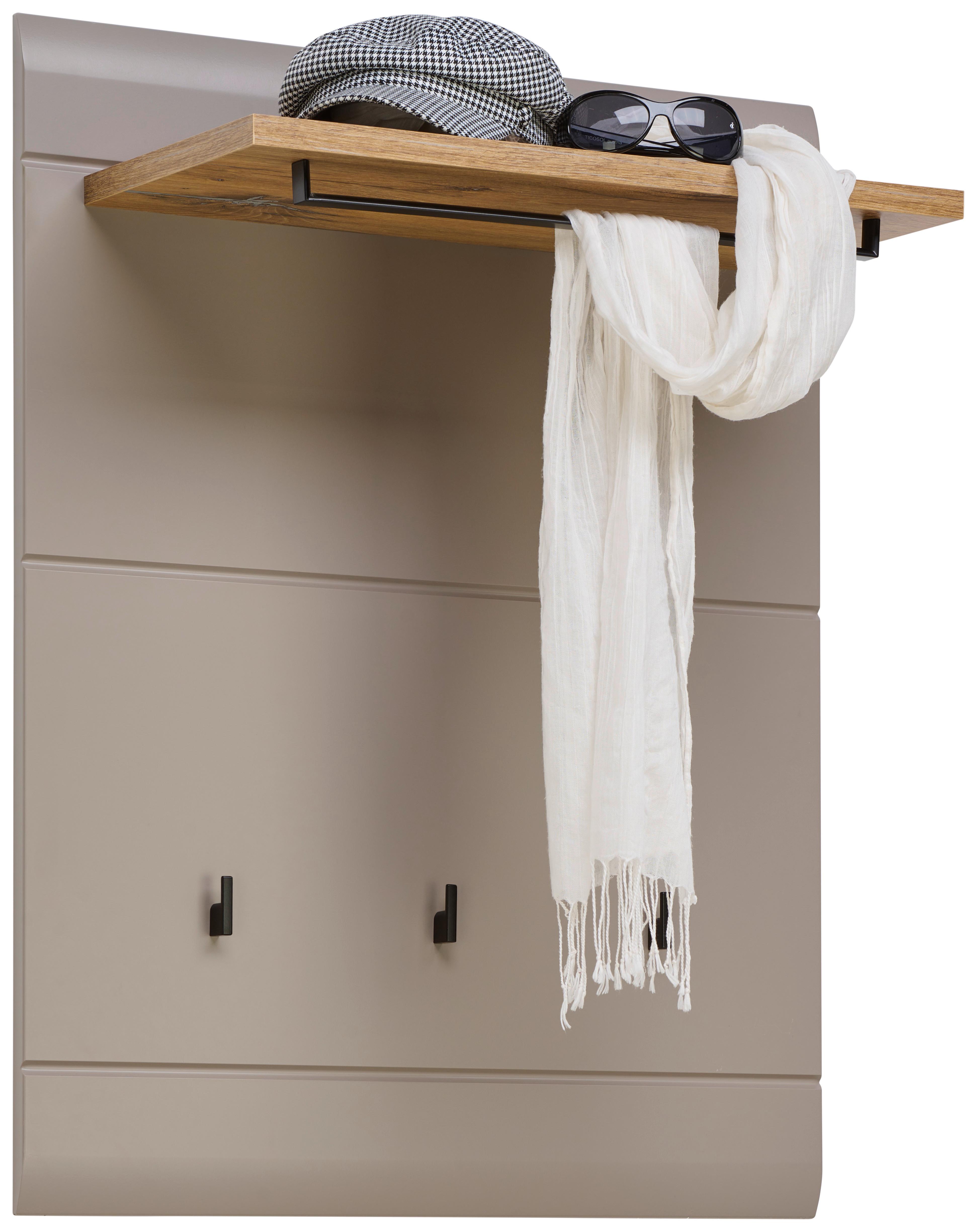 Panou cuier AURIS - culoare lemn stejar/gri, Modern (70/90/30cm) - Modern Living