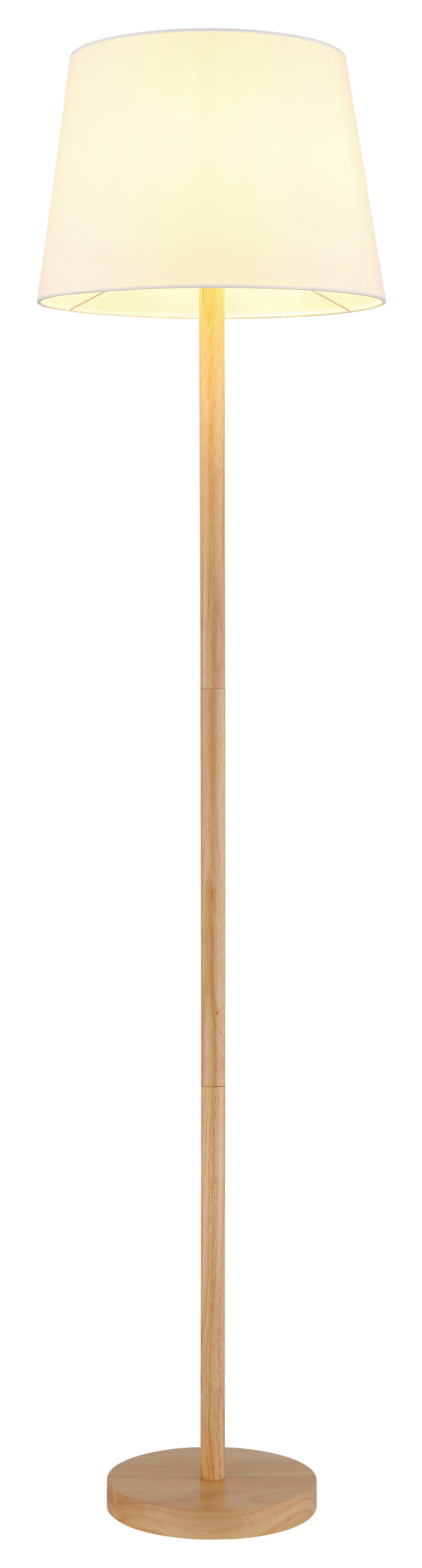 LAMPA STOJĄCA 40100146 JORIS - biały/brązowy, Basics, metal/tkanina (35/151cm) - Globo