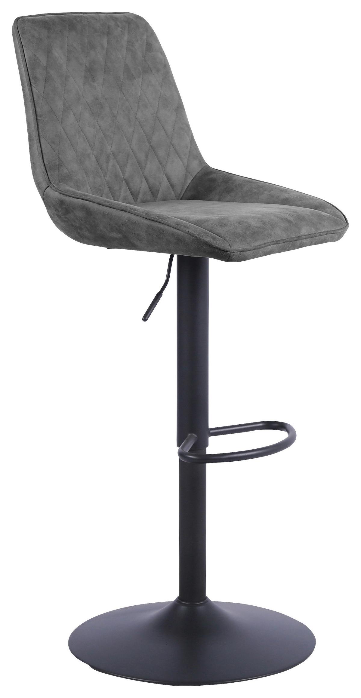 Taburet de bar BETA - gri închis/negru, Basics, lemn/metal (45/96-116/54cm) - Mömax
