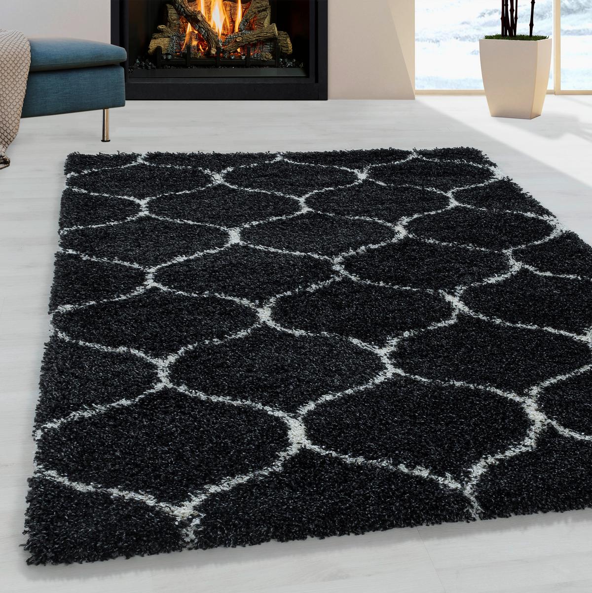 Hochflorteppich Salsa Anthrazit ca. 280x370cm - Anthrazit, Design, Textil (280/370cm)
