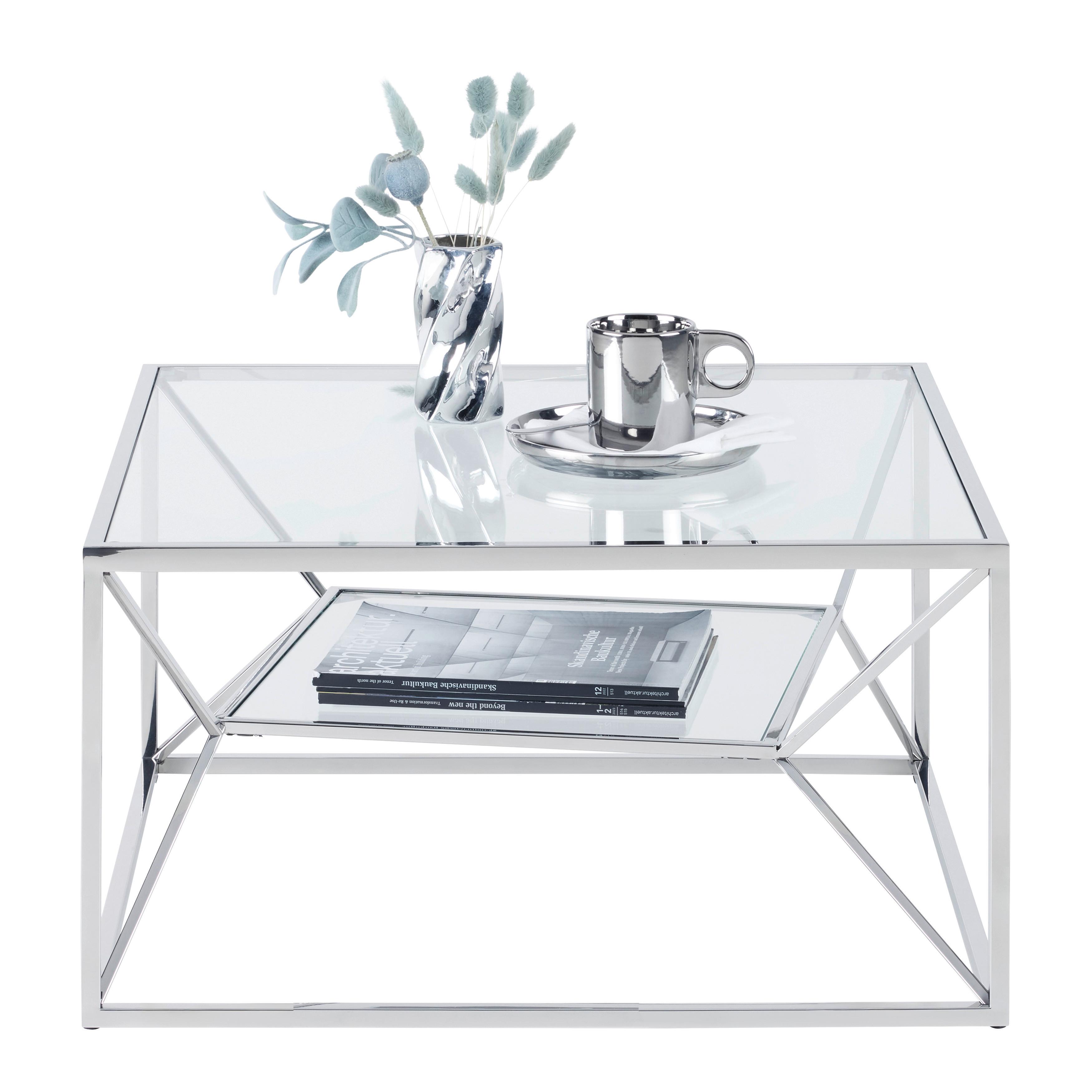 Klubska Miza Angel Ii - barve kroma, Moderno, kovina/steklo (70/38/70cm) - Mömax