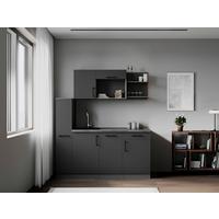 Küchenblock Oliver m. Geräten Grau - Grau, Trend, Holzwerkstoff/Metall (175cm) - Respekta