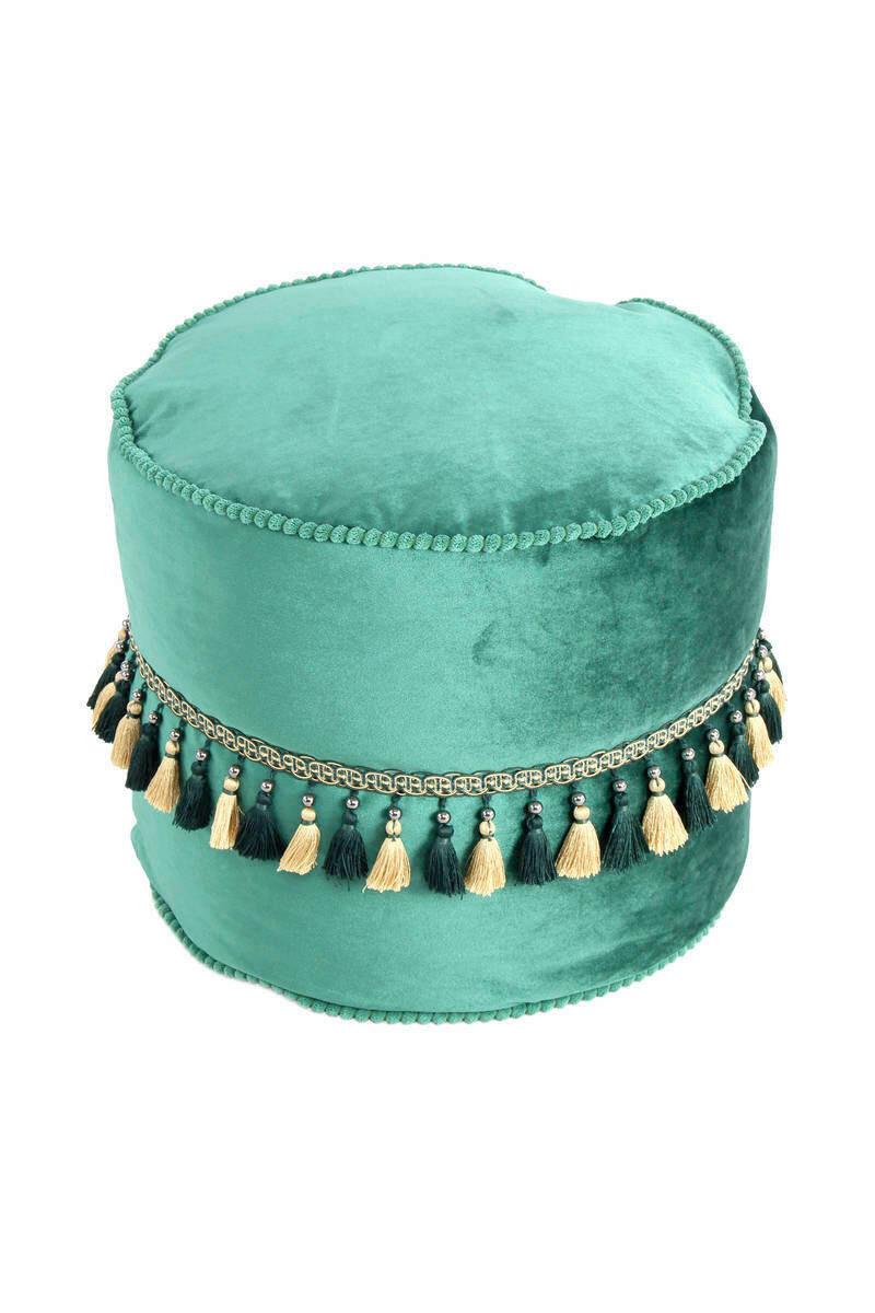 PUF ROS2S - auriu/verde, Lifestyle, textil (45/38/45cm) - Kayoom