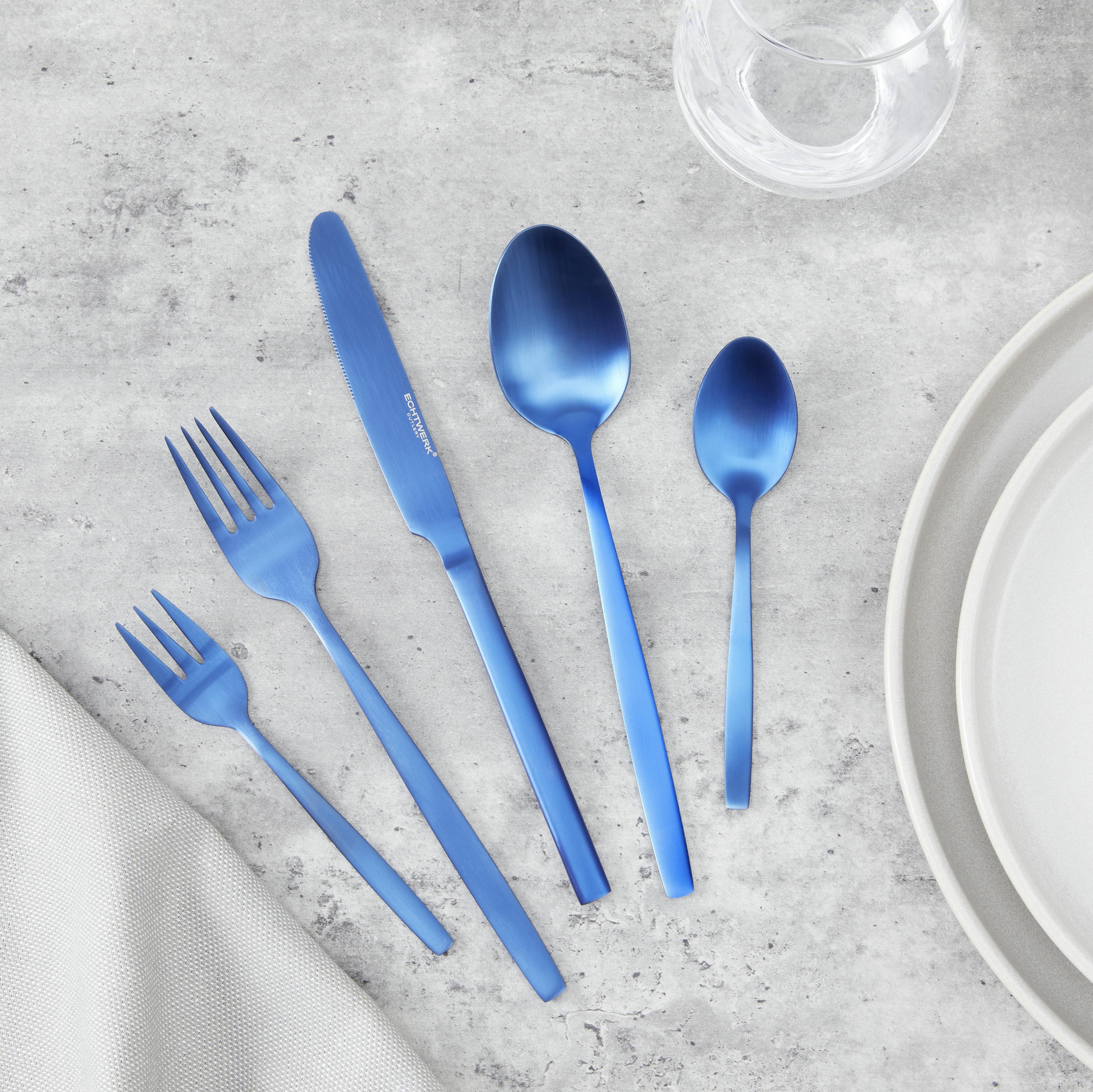 Besteckset Positano Blue Edition, 30-teilig - Blau, LIFESTYLE, Metall - Echtwerk