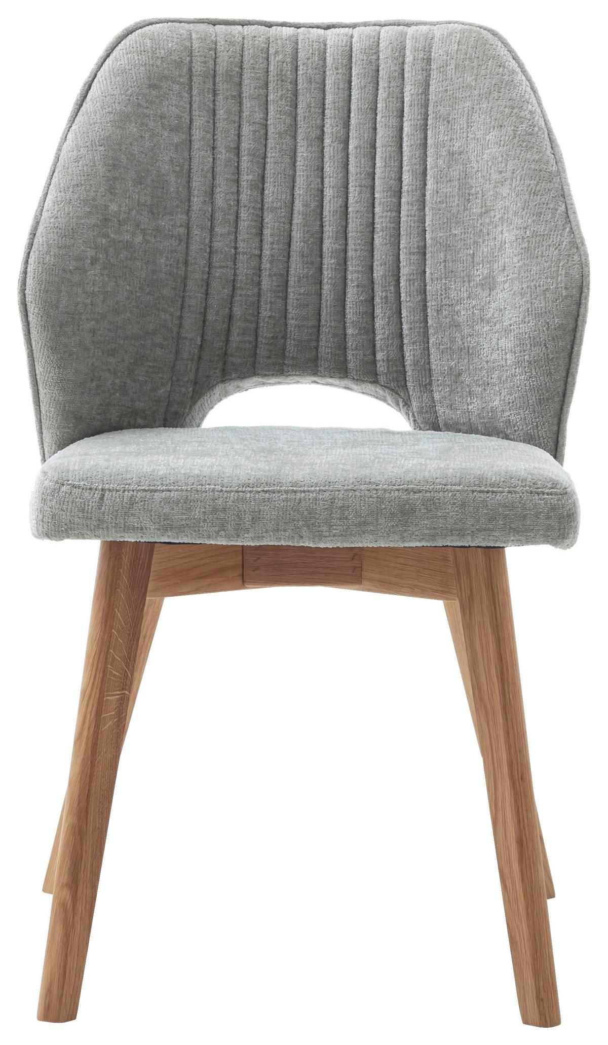 KRZESŁO KONDA - kolor dębowy/jasnoszary, Design, drewno/tkanina (48/92/60cm) - Livetastic