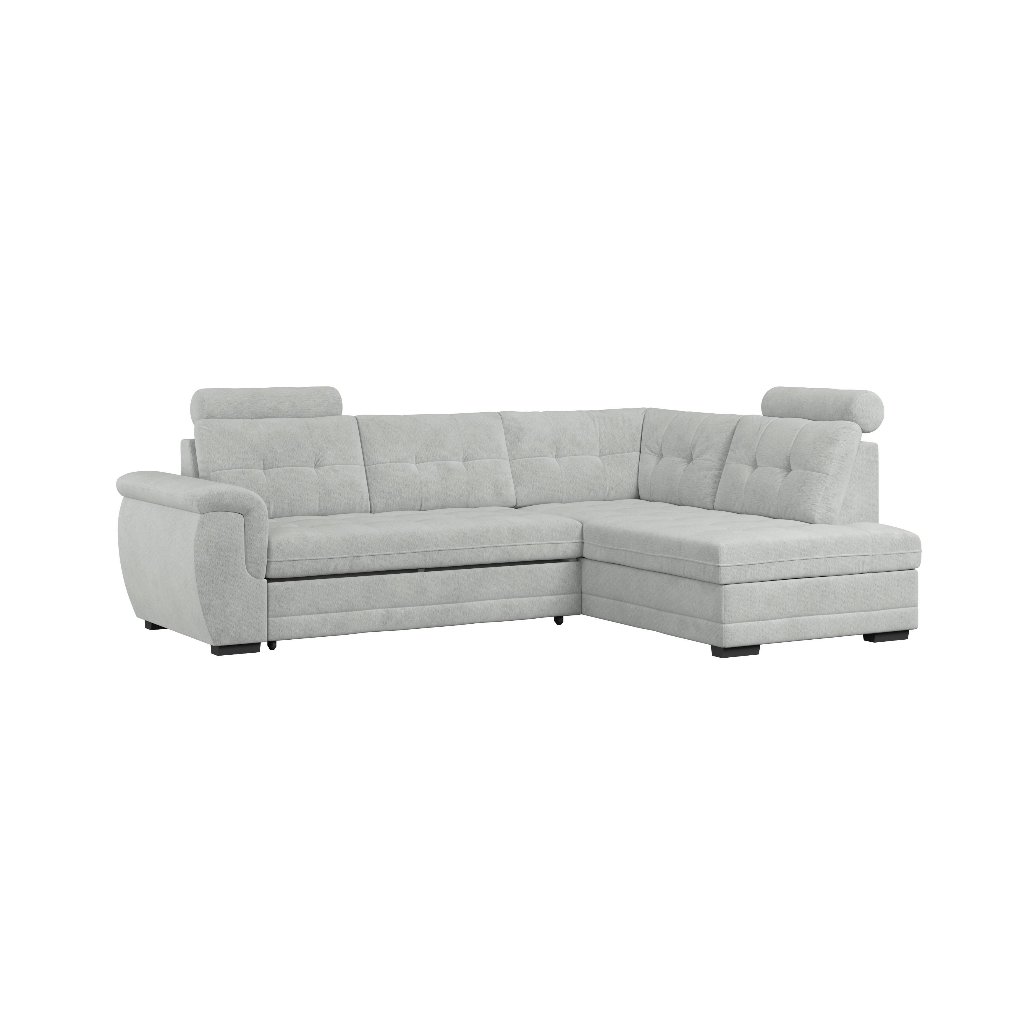 Ugaona Garnitura Falco New - sivo-bela/crna, Konvencionalno, tekstil/plastika (251/183cm) - Ondega