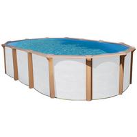 Schwimmbecken Steely ca. 920x460x132cm - Braun/Weiß, Basics, Kunststoff (920/460/132cm)