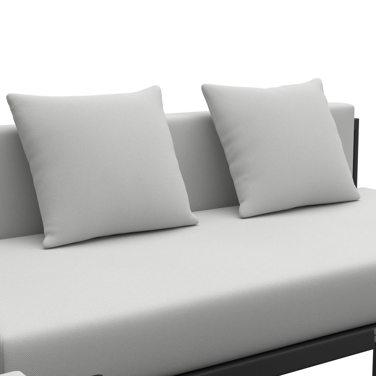 Loungegarnitur Cherry Hellgrau Outdoorstoff/Metall - Hellgrau/Schwarz, MODERN, Kunststoff/Textil (265/73,5/265cm) - Bessagi Garden