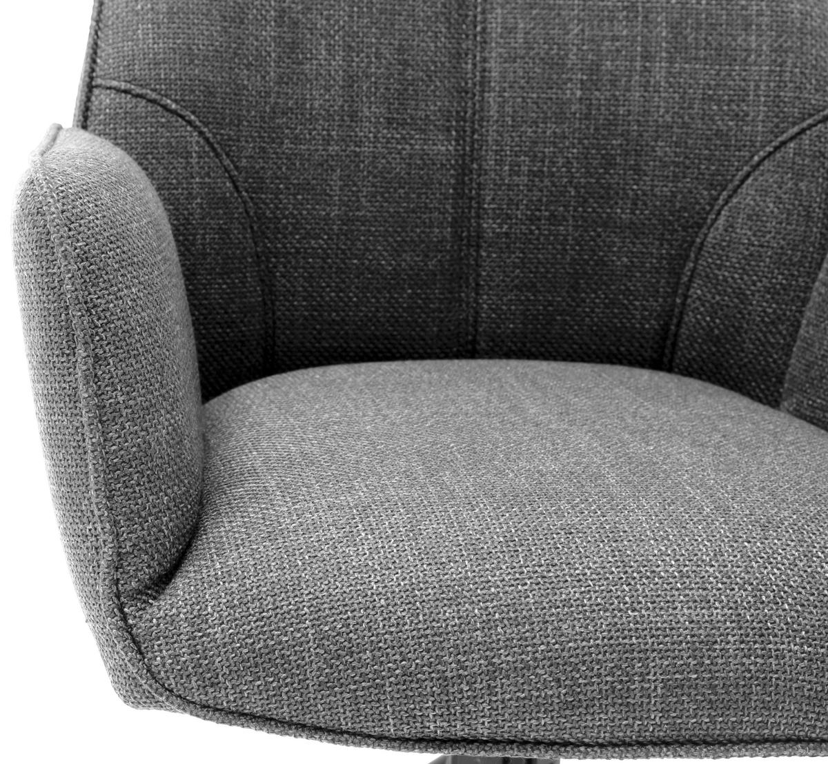 KRZESŁO Z PODŁOKIETNIKAMI PEMBA - czarny/szary, Design, metal/tkanina (58/87/61cm) - Carryhome