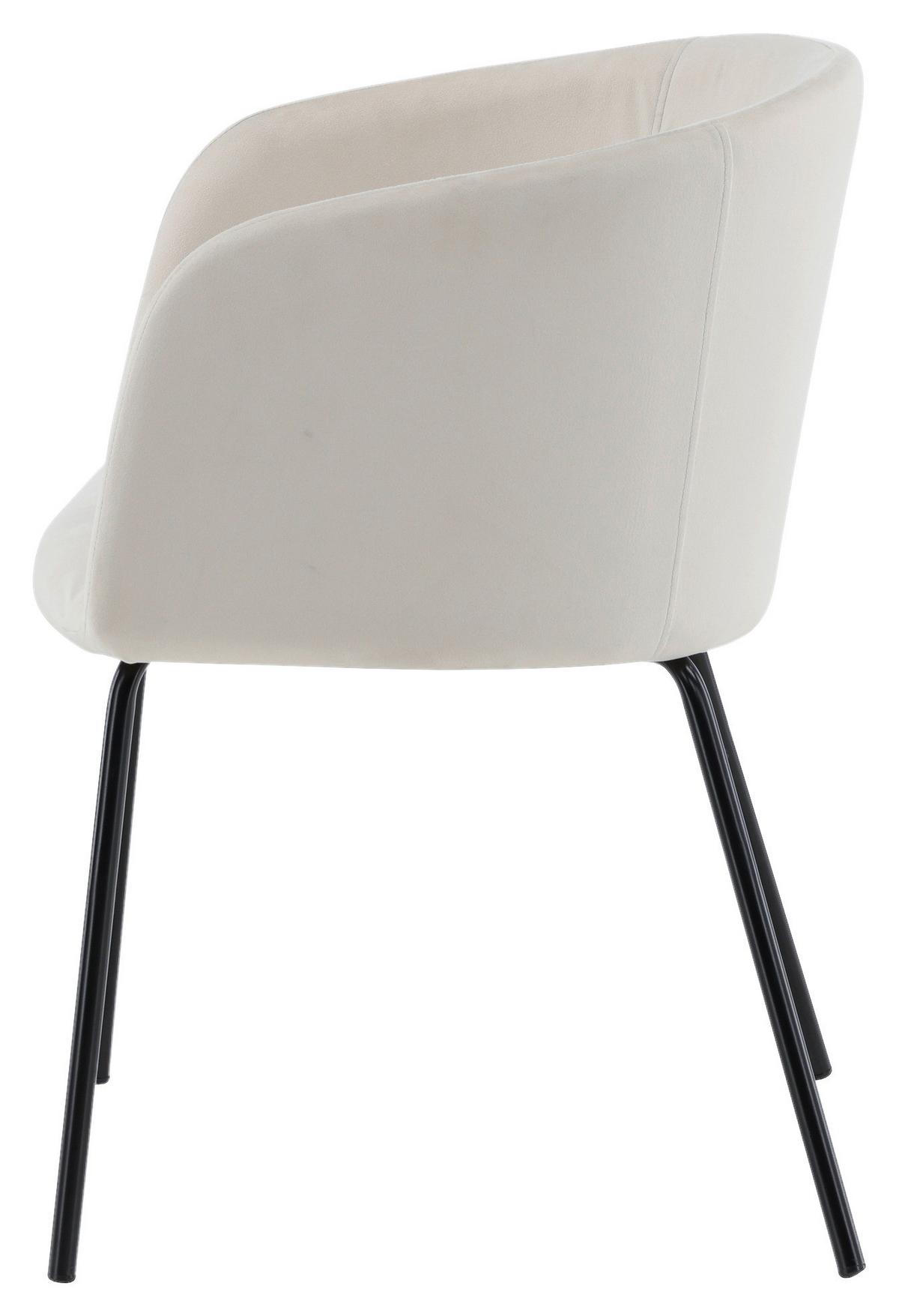Stuhl Berit ca. 55x78x55 cm Weiß - Beige/Schwarz, Design, Holz/Textil (55/78/55cm) - Livetastic