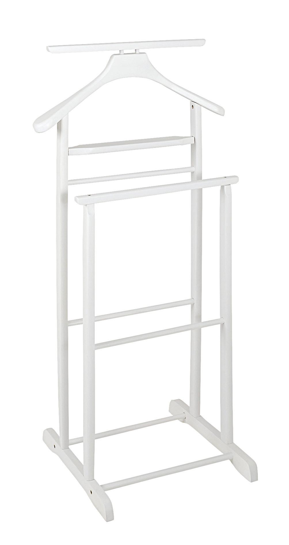 CICHY SŁUGA FUNNY - biały, Basics, drewno (47/102/36cm)