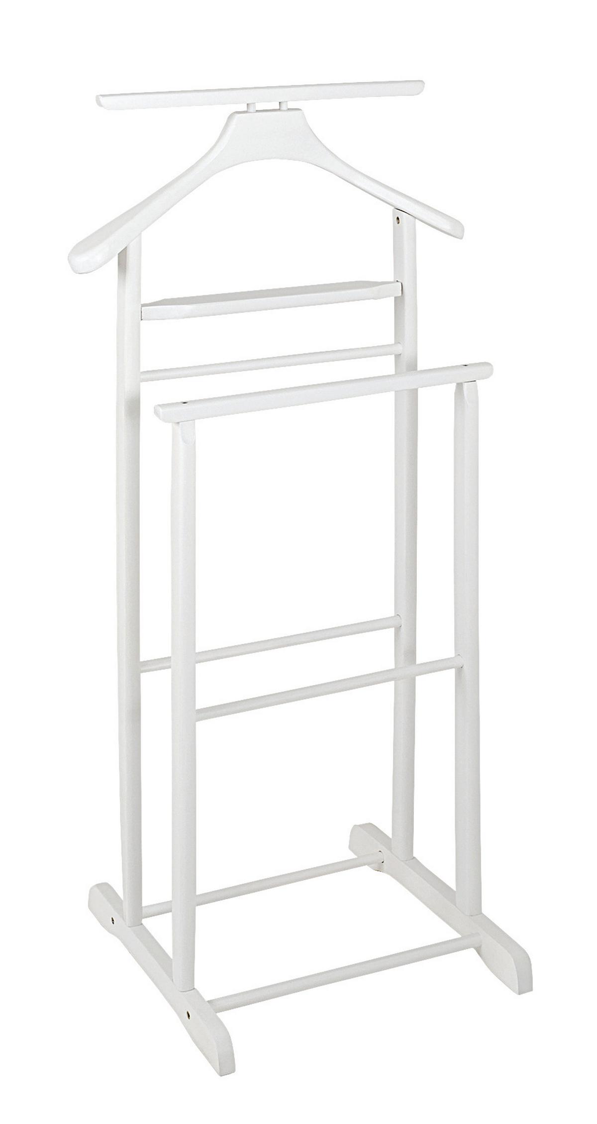 CICHY SŁUGA FUNNY - biały, Basics, drewno (47/102/36cm)