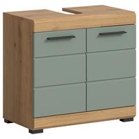 Waschbeckenunterschrank Scout ca. 60x56x34 cm Salbeigrün - Salbeigrün/Schwarz, MODERN, Holzwerkstoff/Kunststoff (60/56/34cm) - MID.YOU