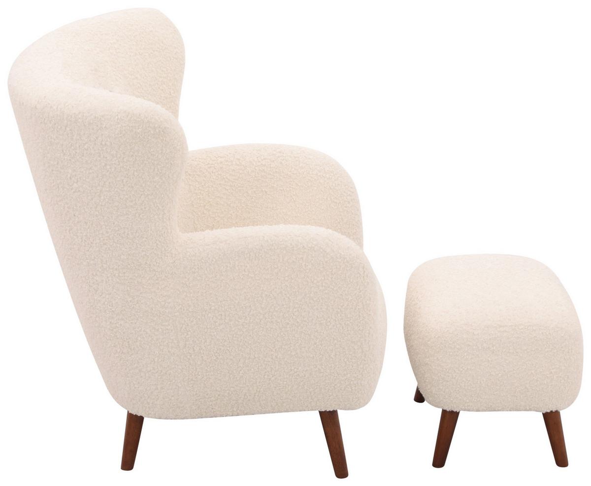 Fotelj Savoy, Bela - bela/barve kostanja, Design, kovina/tekstil (90/98/88cm) - Livetastic