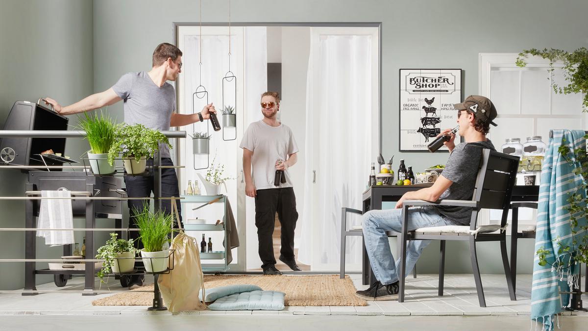 Gartenstuhl Sammy 1 in Anthrazit - Anthrazit/Grau, Kunststoff/Metall (57/90/57cm) - Mömax