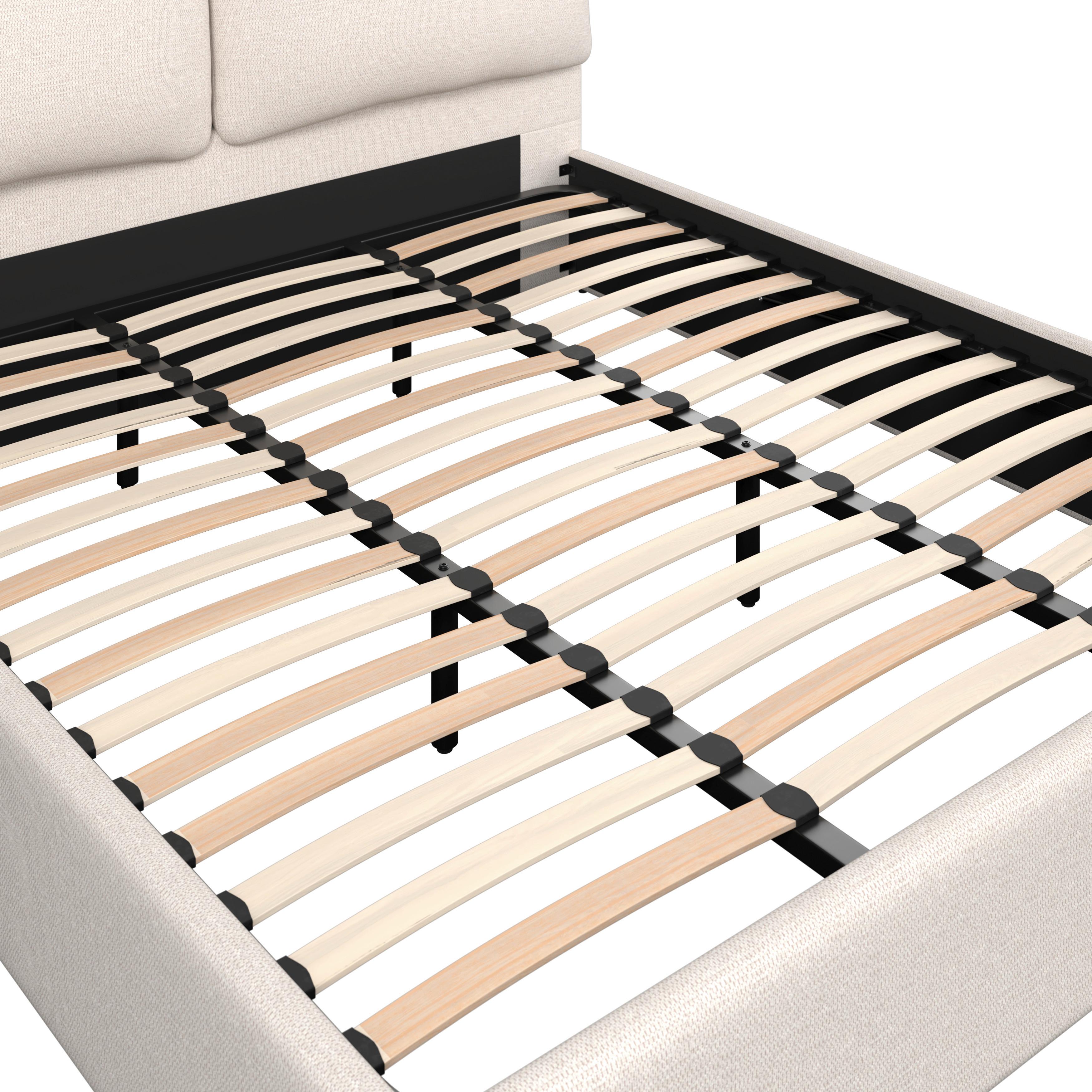 STOPPAD SÄNG PERLA - beige/svart, Modern, trä/textil (180/200cm) - Bessagi Home