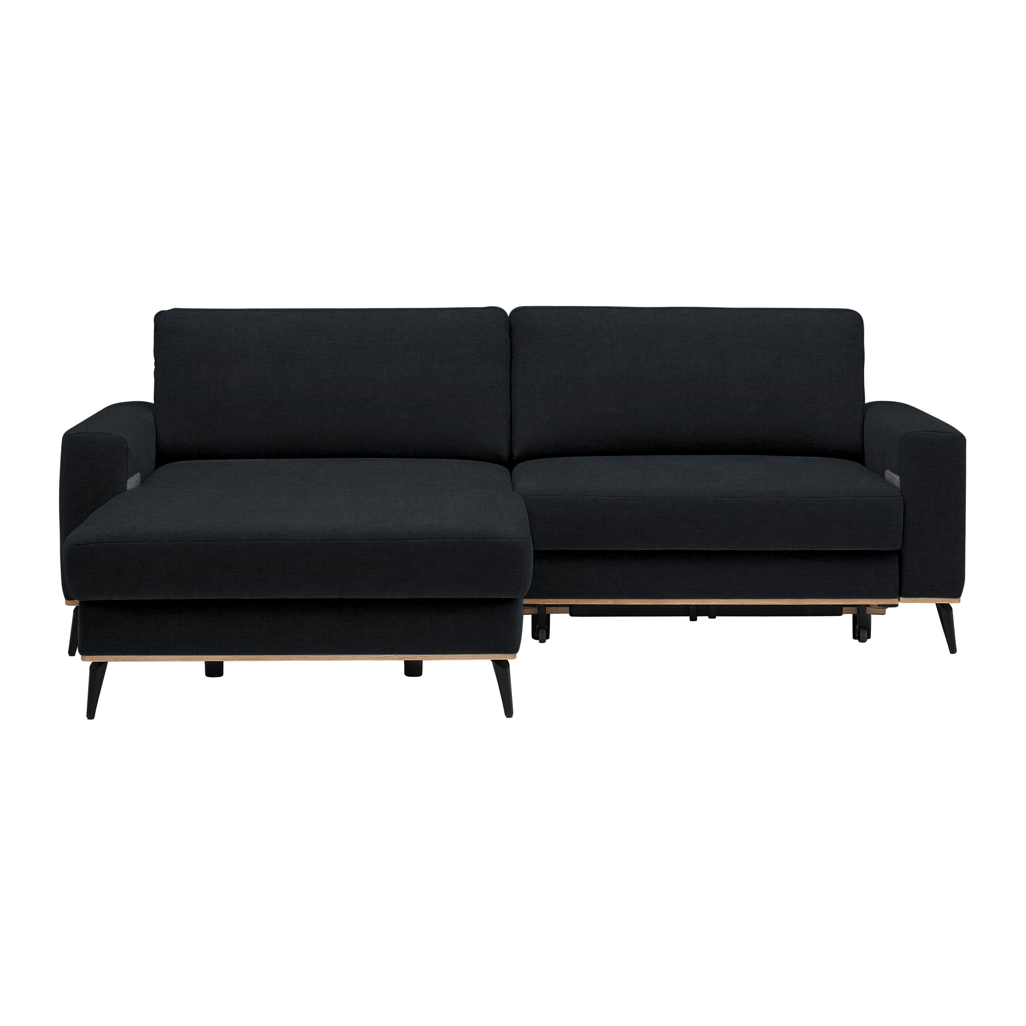 Wohnlandschaft Romeo Schwarz - Schwarz, KONVENTIONELL, Textil/Metall (167/87/234cm) - Zandiara