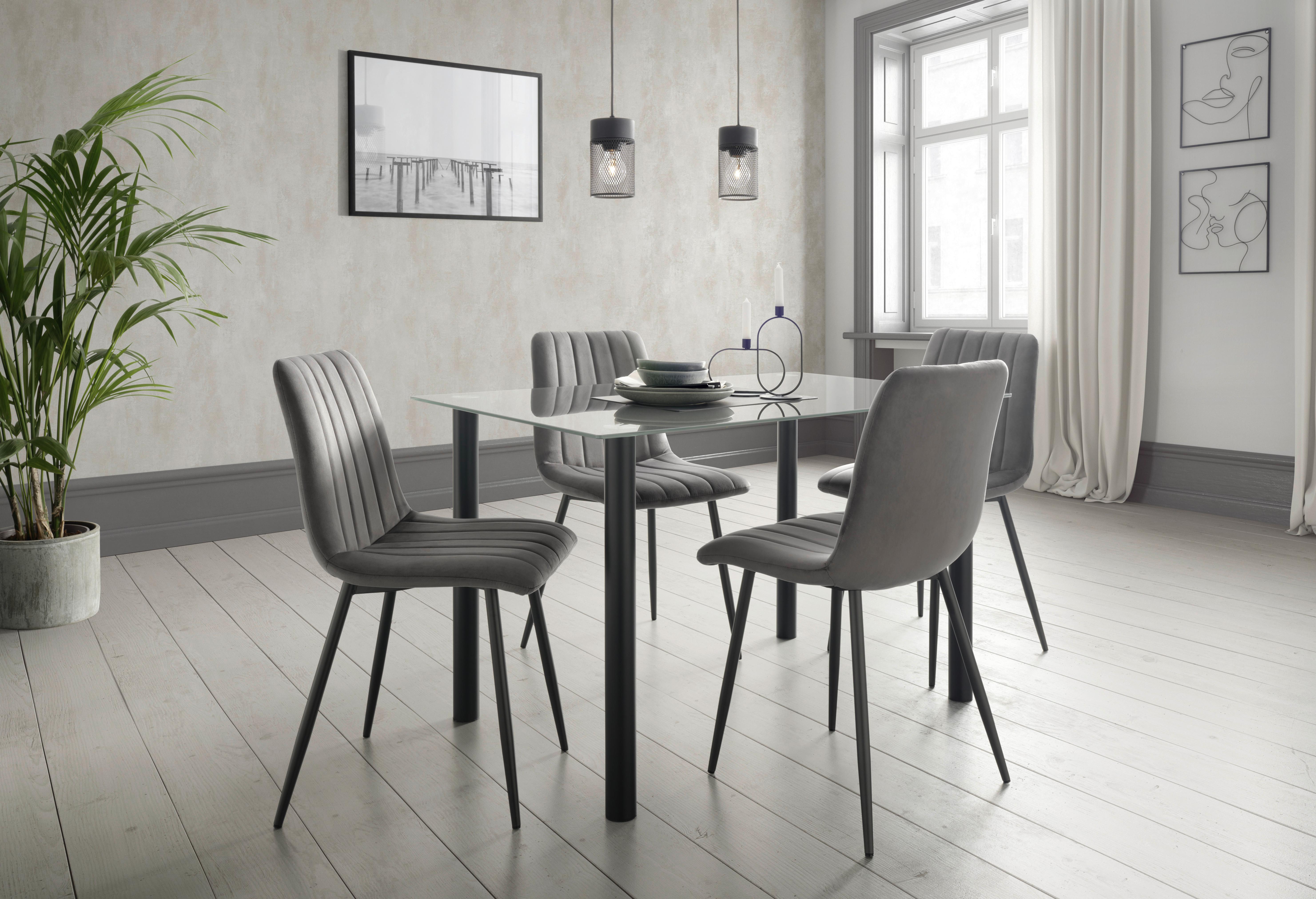 STOL LISA - grå/antracit, Lifestyle, metall/textil (45/88/56cm) - Mömax