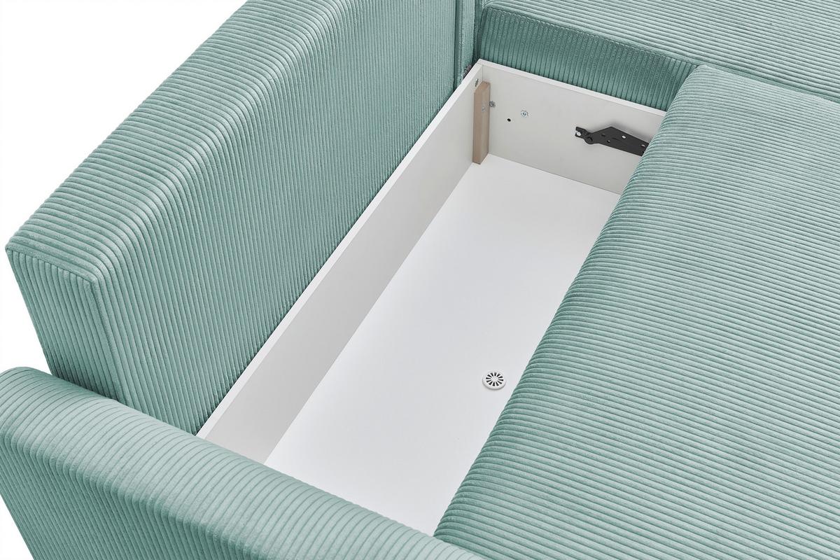 Coltar Kim - verde mentă, Modern, lemn/textil (233/160cm) - Modern Living
