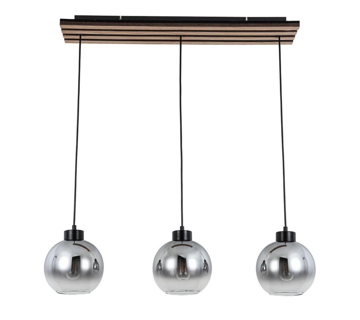 LAMPA WISZĄCA FLORIDA *SBN* - kolor dębowy/czarny, Basics, materiał drewnopochodny/tworzywo sztuczne (76/18/120cm) - Novel
