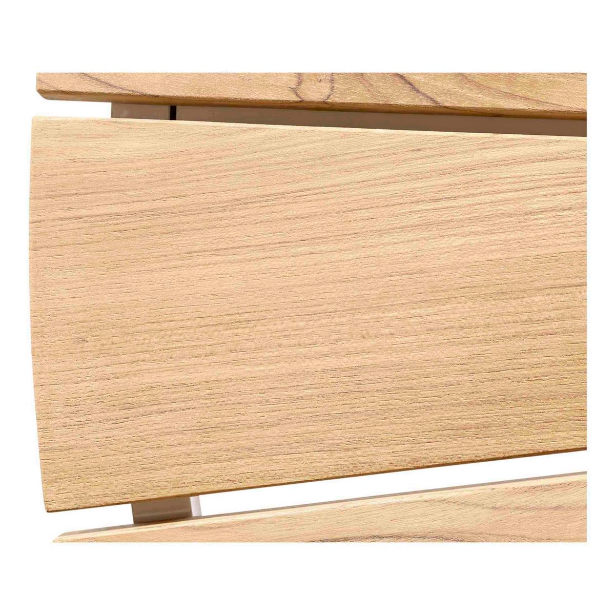 Gartentischgruppe Ellen Weiß/Teak 6-tlg. - Weiß Hochglanz/Teakfarben, Natur, Holz/Metall (180/180/78cm) - Gardenson