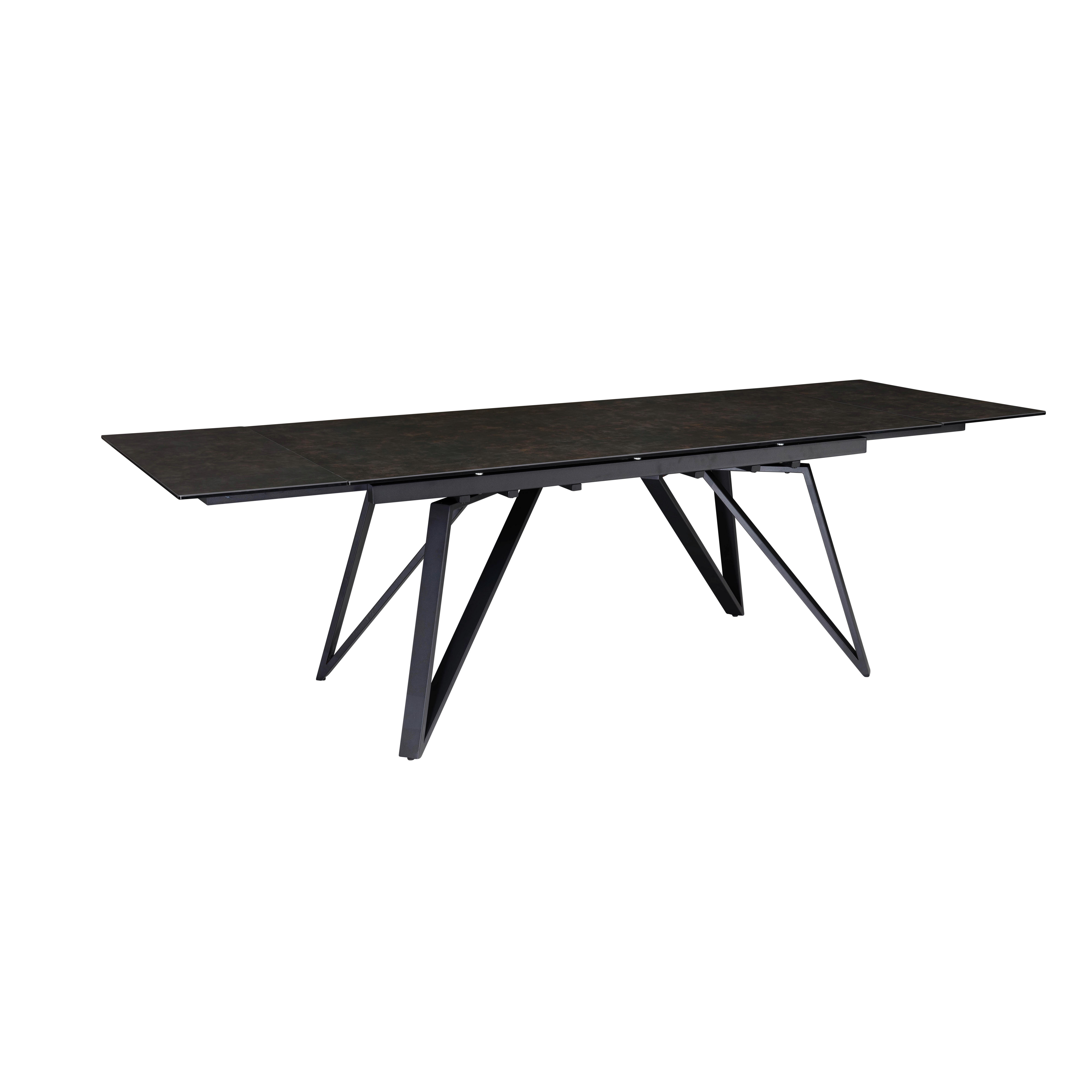 Raztegljiva Jedilna Miza Marble, Keramika, 180-260x95cm - črna, Design, kovina/keramika (180/95/76cm) - MID.YOU