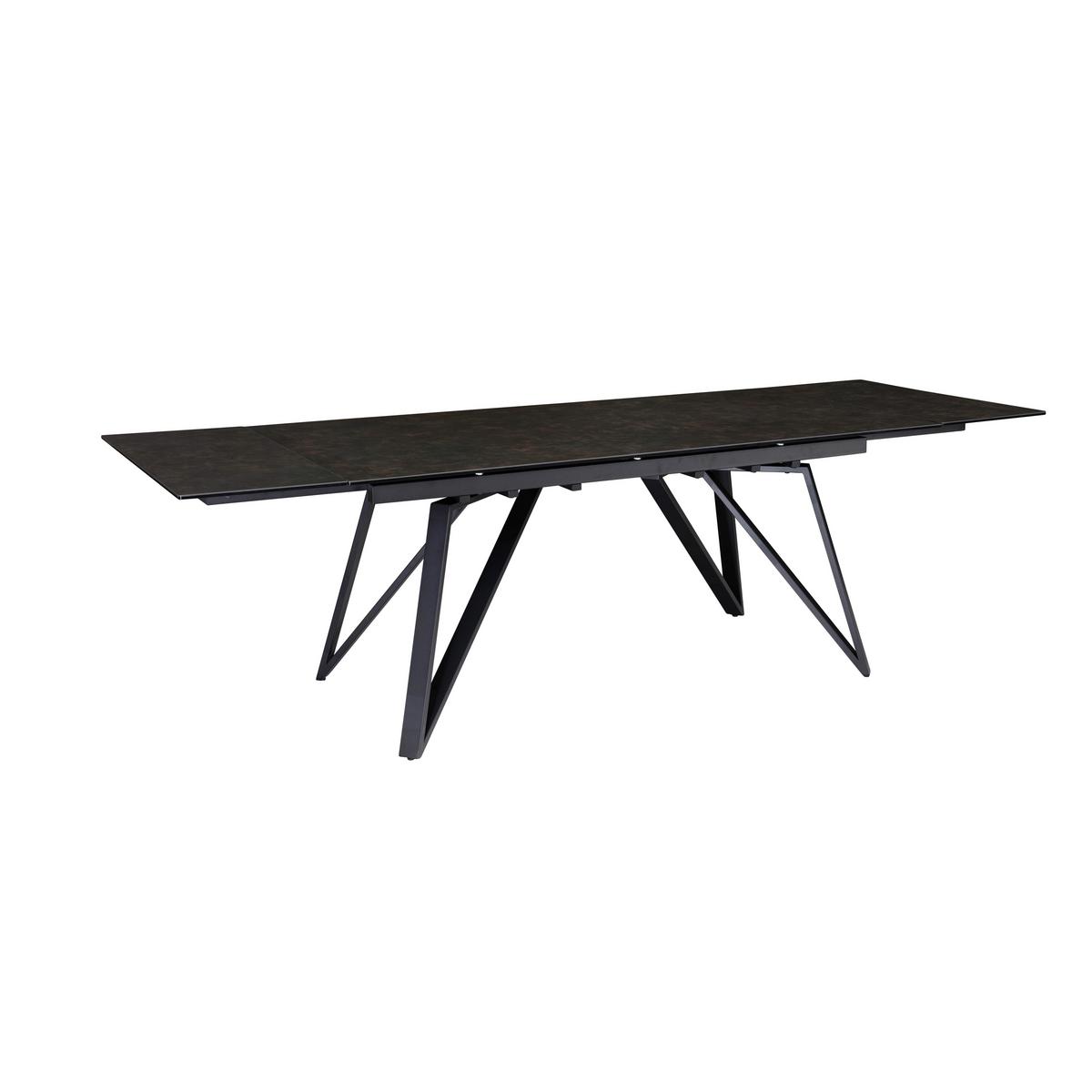 Raztegljiva Jedilna Miza Marble, Keramika, 180-260x95cm - črna, Design, kovina/keramika (180/95/76cm) - MID.YOU