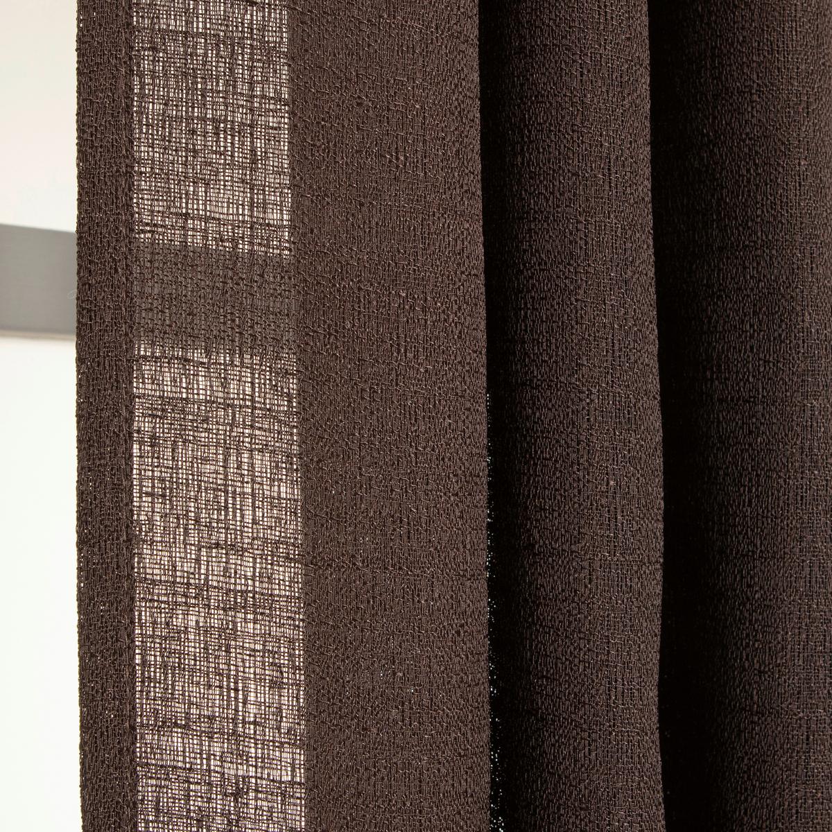 ZASŁONA GOTOWA 0156108 EVY CHOCOLAT - mokka, Basics, tkanina (200/280cm)