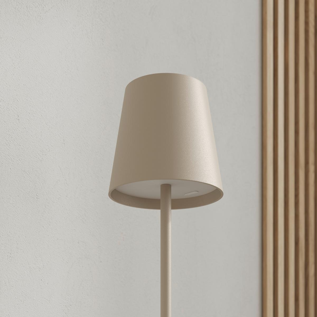 AKUMULATOROWA LAMPA STOJĄCA FORT LAUDERDALE *SBN* - kolor piaskowy, Design, tworzywo sztuczne/metal (22/130cm) - Novel