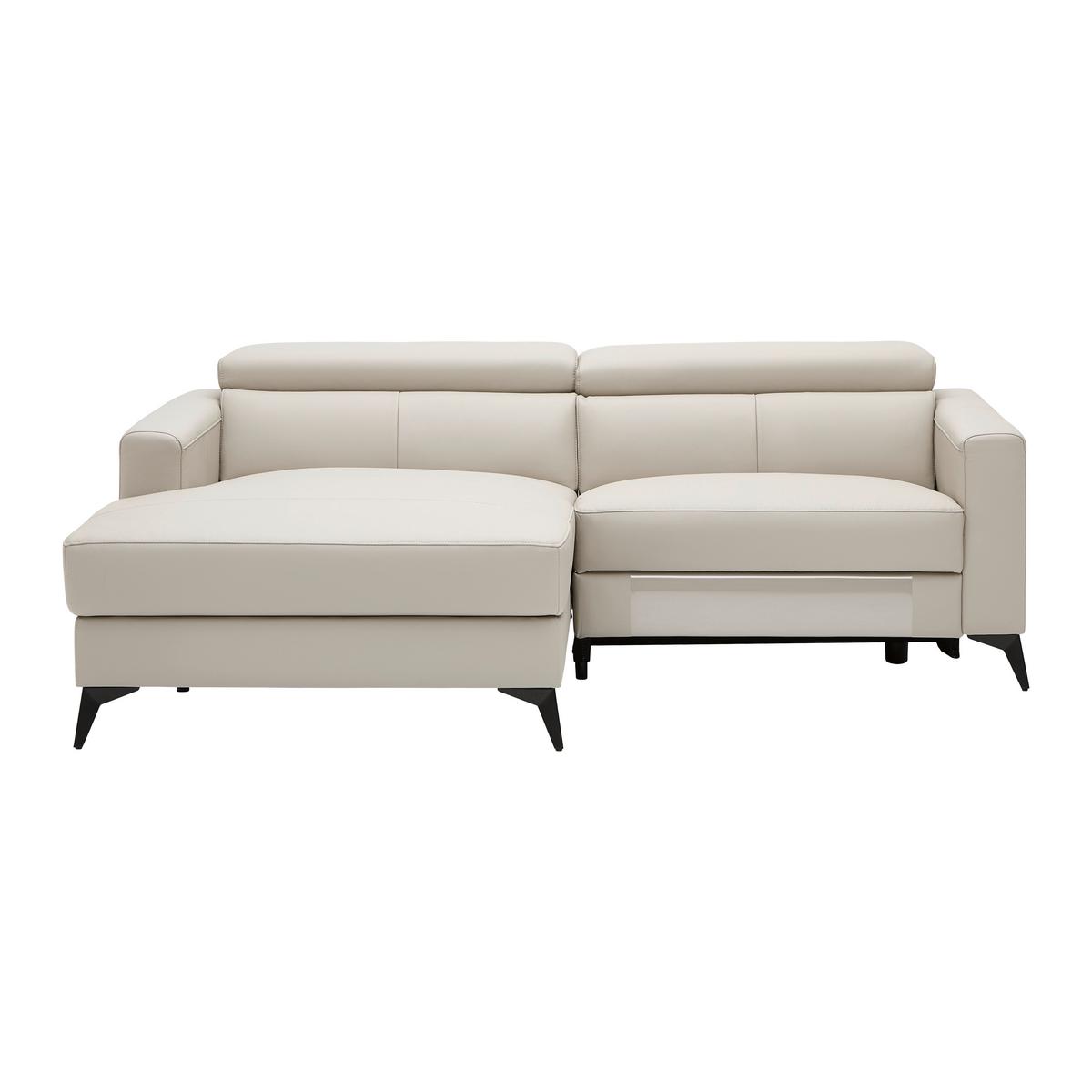 Sarokkanapé Bari - bézs, Konventionell, bőr/textil (102-163/75-95/214cm) - Mömax