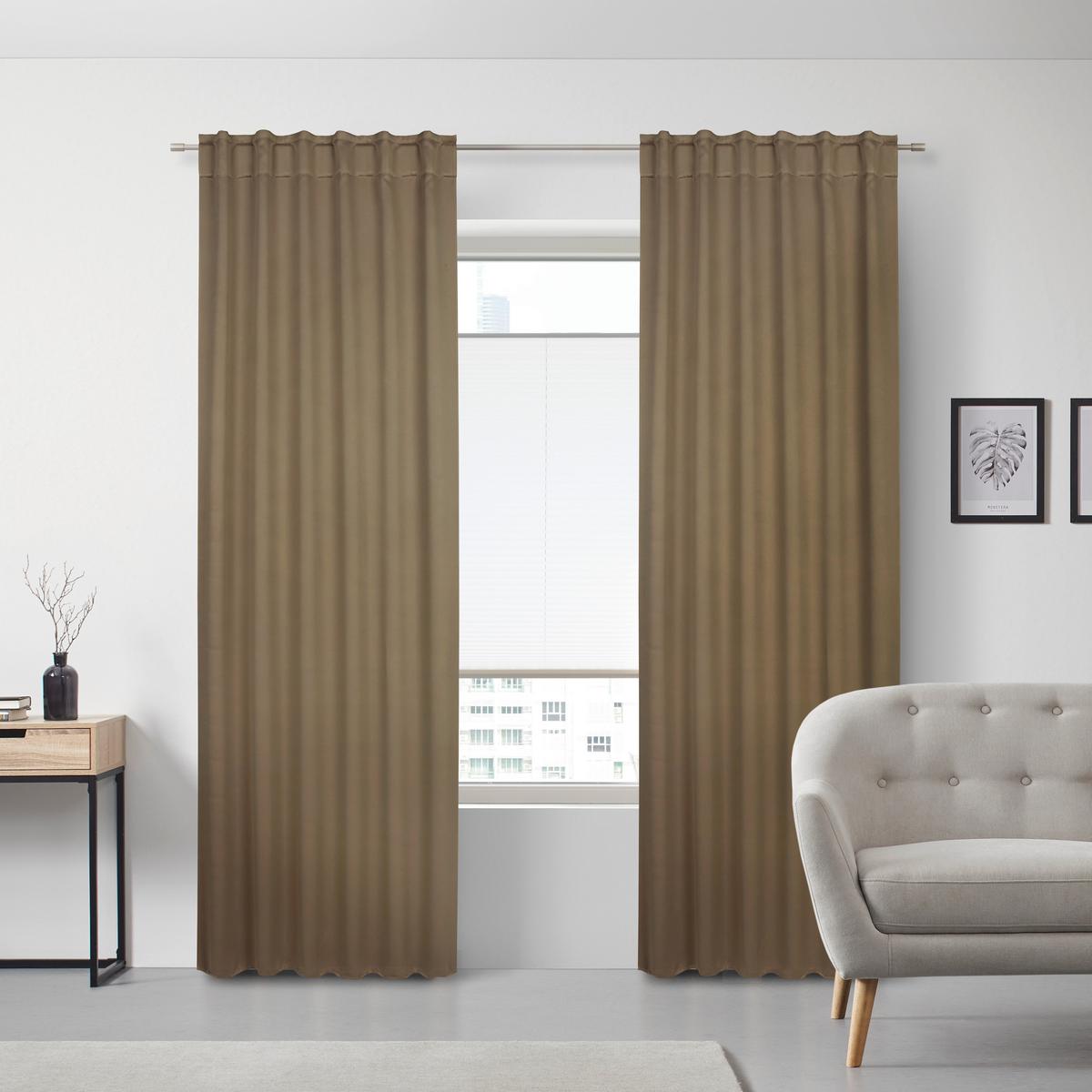 Verdunkelungsvorhang Ricco ca. 140x245cm, 2 Stück - Braun, Textil (140/245cm) - Modern Living