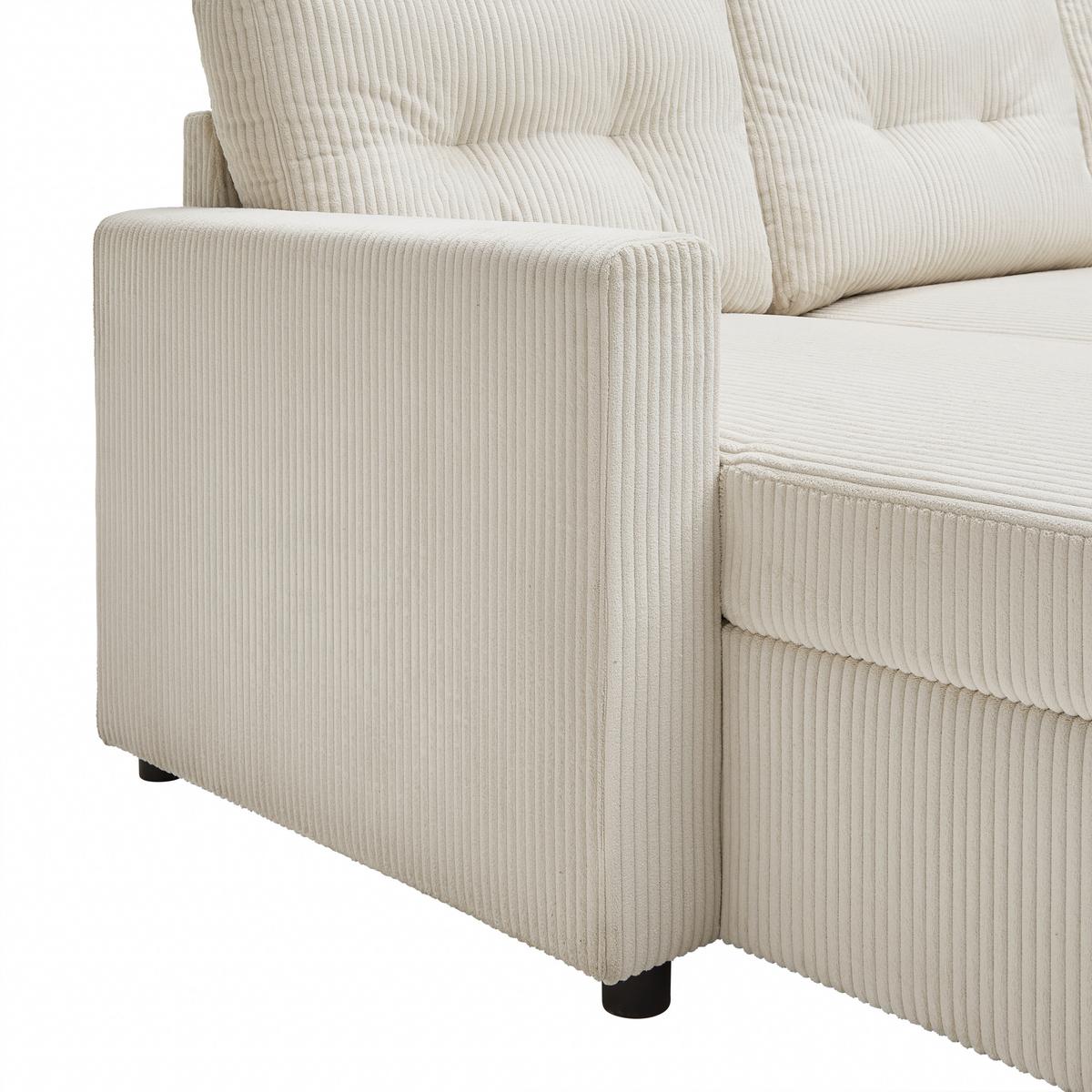 Wohnlandschaft Martina Acv Rechts Pearl - Beige/Schwarz, MODERN, Holz/Holzwerkstoff (276/89/204cm) - Mömax