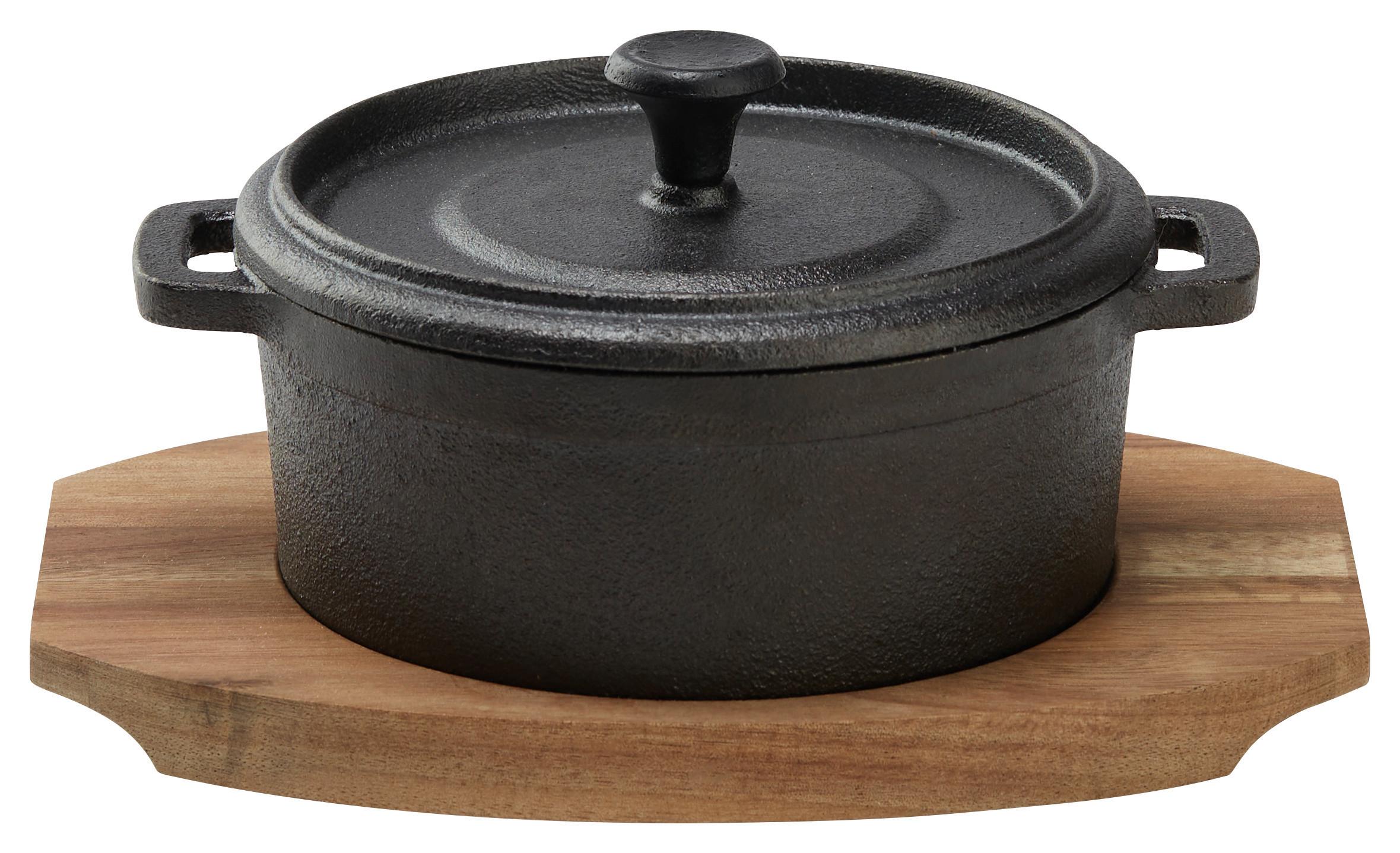 Gusstopf Gourmet M ca. 450ml - Schwarz/Naturfarben, KONVENTIONELL, Holz/Metall (19/14/9,5cm) - Mömax