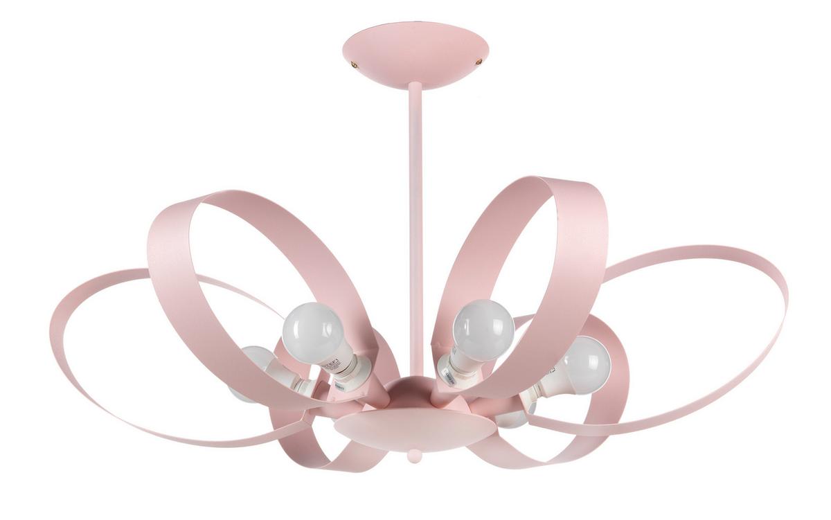 Kronleuchter Serena Pink max. 6 Watt - Pink, Design, Metall (65/110cm)