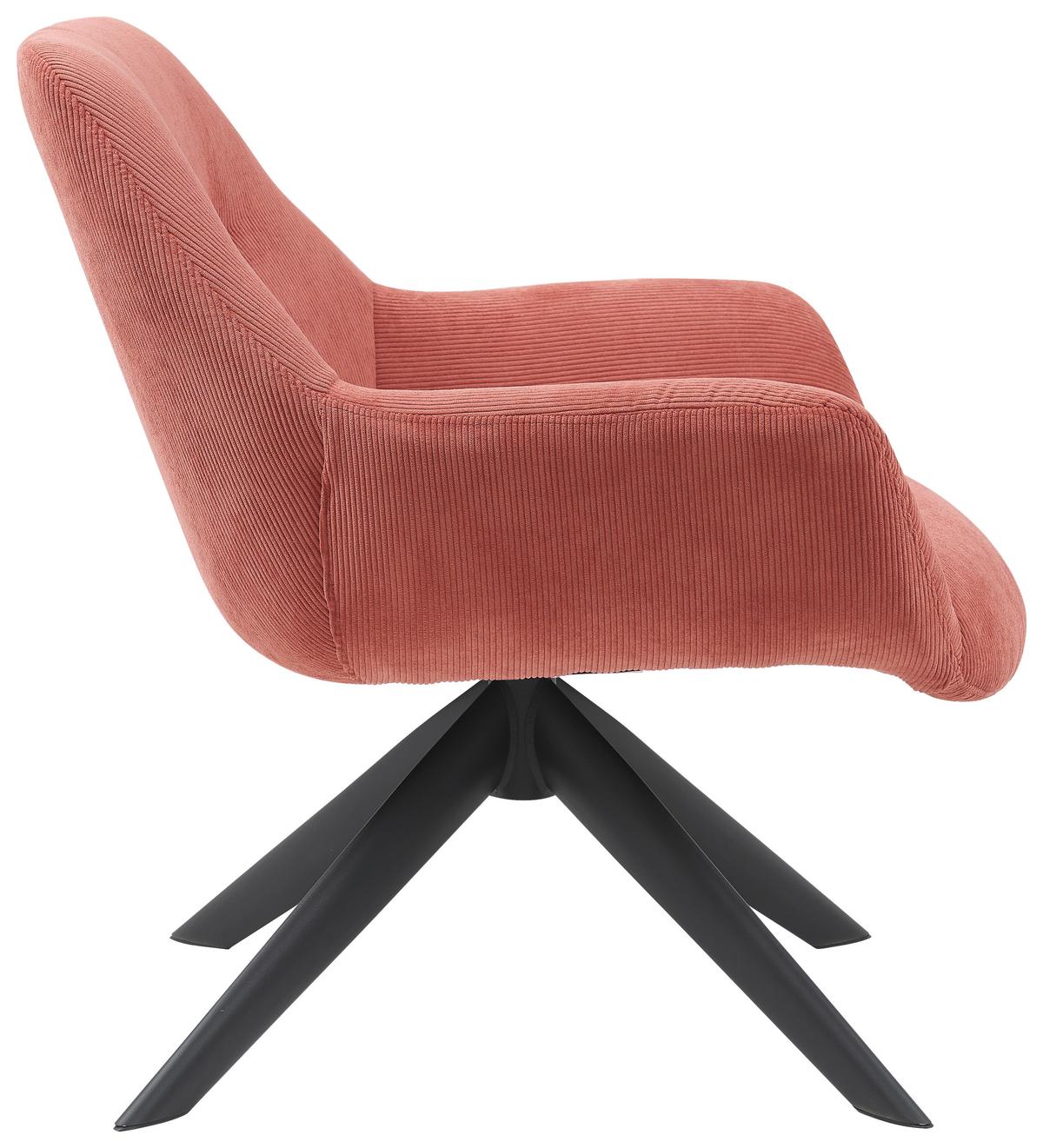 FOTEL ANSGAR - kolor brązu/czarny, Modern, metal/tkanina (78/78/75cm) - MID.YOU