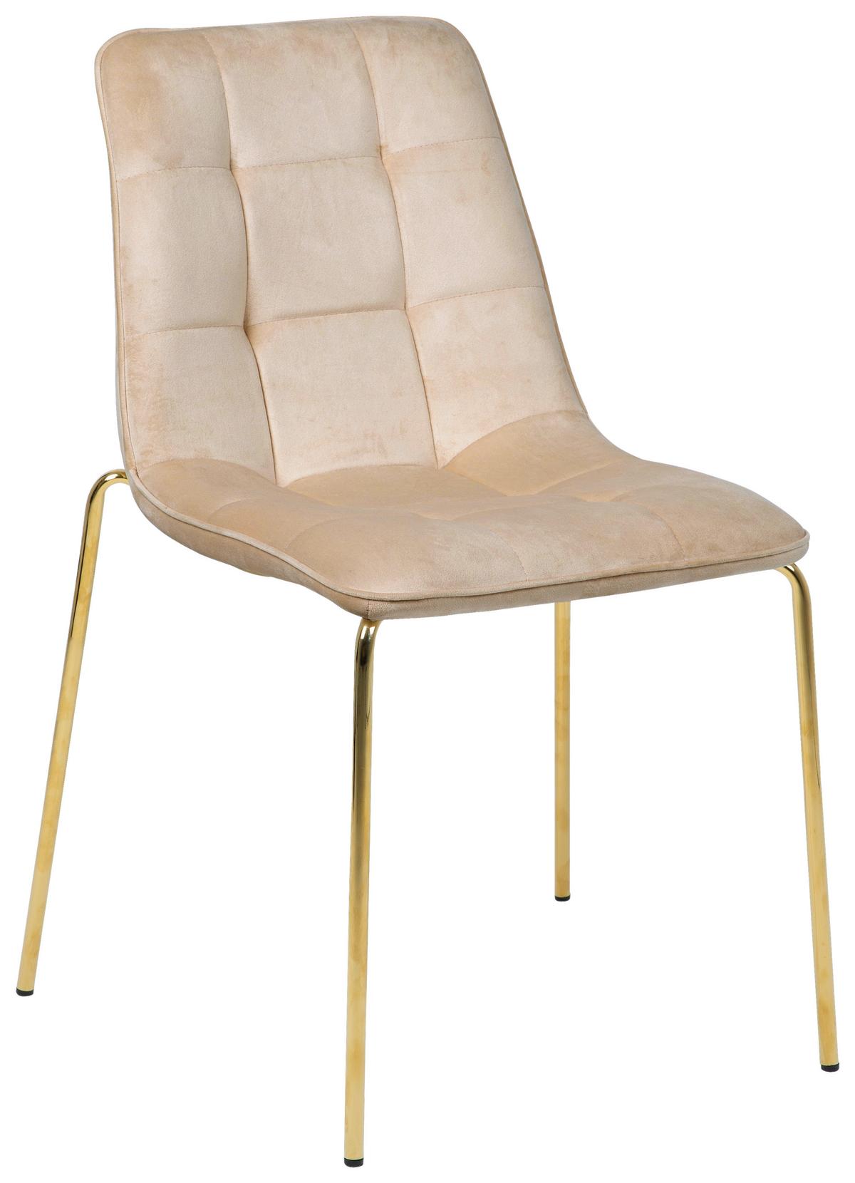 KRZESŁO MEGA - kolor złoty/taupe, Lifestyle, metal/drewno (57/83/60cm) - MID.YOU