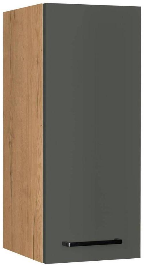 Küchenoberschrank Easytouch Grün - Eichefarben/Schwarz, MODERN, Holzwerkstoff/Metall (30/72/35cm) - Nobilia