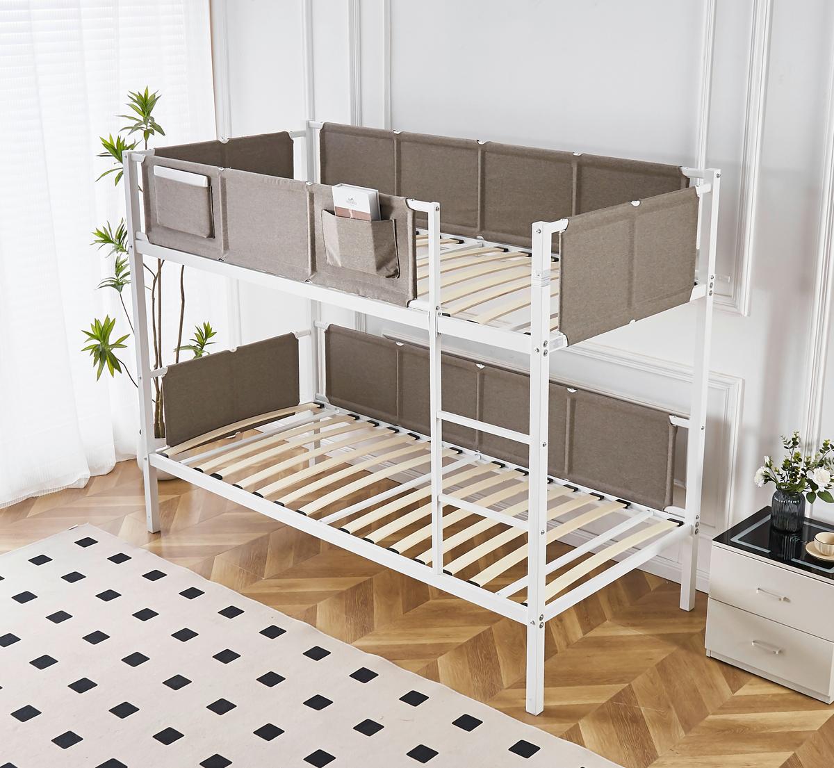 Etagenbett Timo in Weiss ca. 2x ca. 90x200cm - Weiss/Grau, Konventionell, Metall (208/161/96cm) - Zandiara