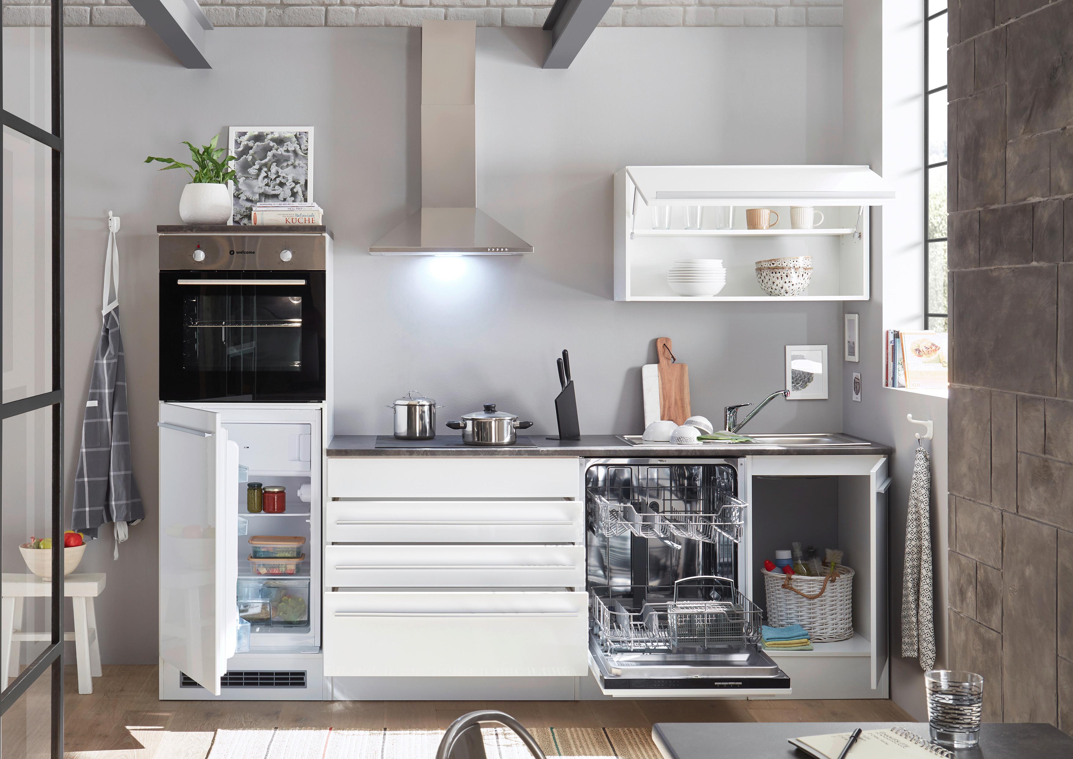 Kuhinjski Blok Bez Uređaja Jazz 6 - bijela/tamno siva, Modern, drvni materijal (260/200/60cm) - Modern Living
