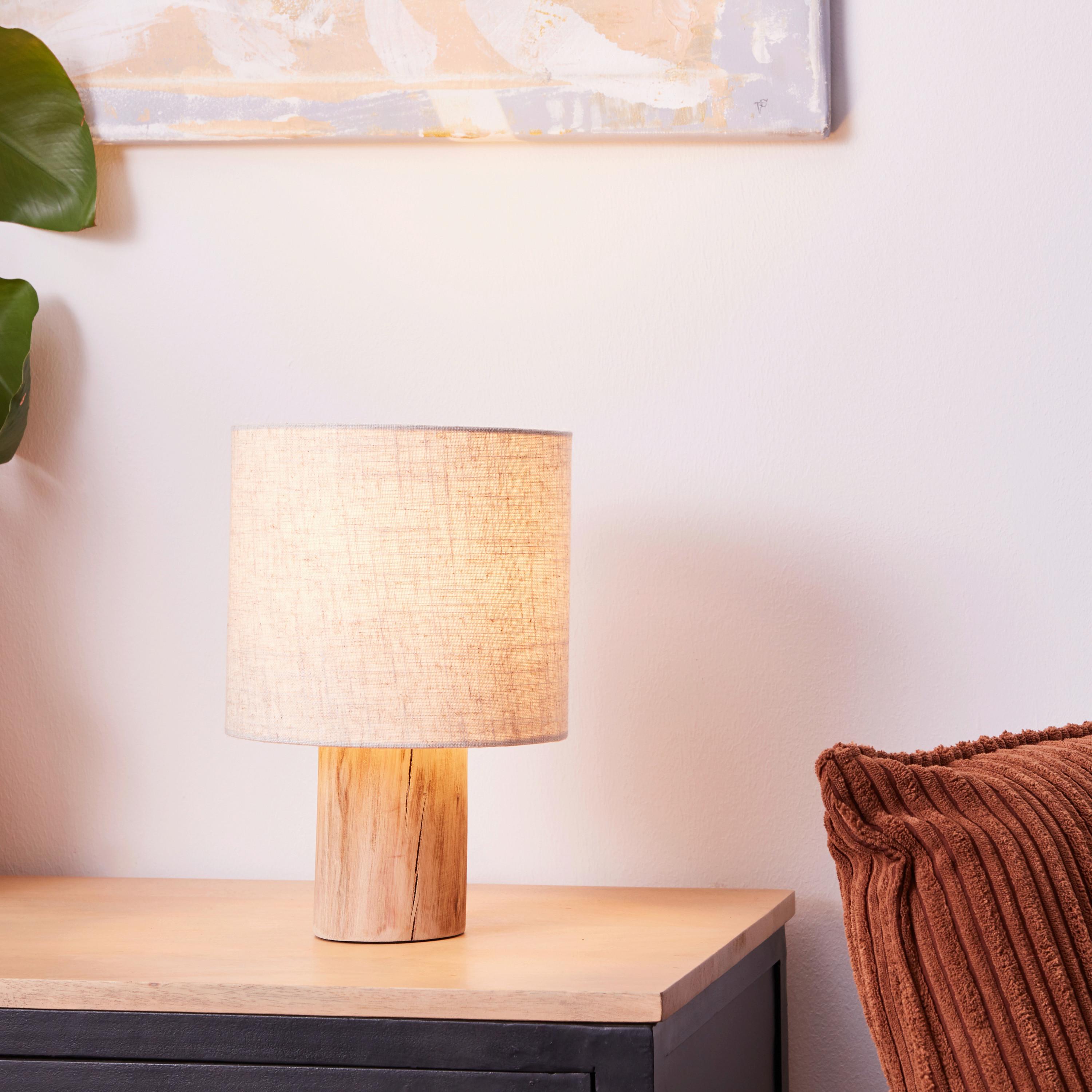 Tischleuchte Pia Naturfarben max. 40 Watt - Naturfarben, Natur, Holz/Textil (20/30cm) - Brilliant