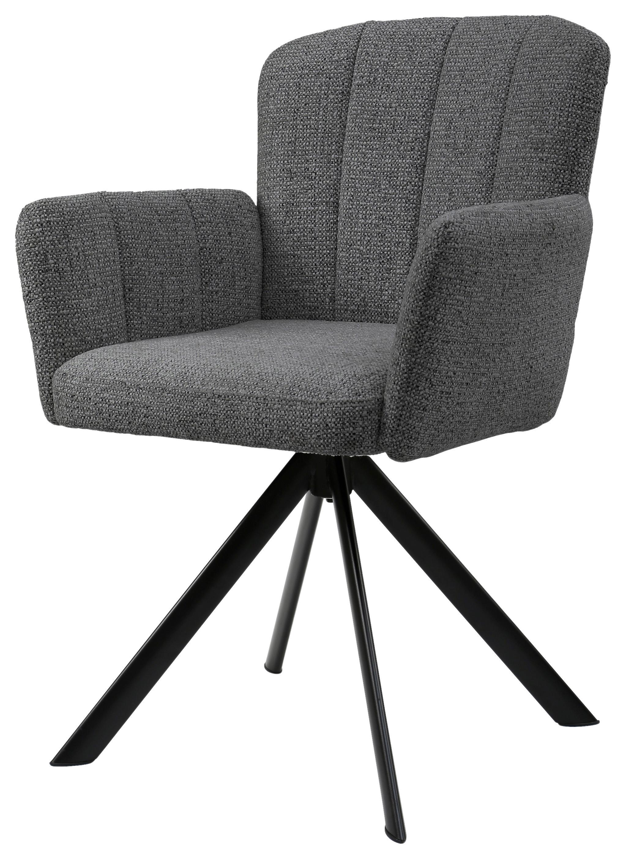 STOL MED ARMSTÖD NORA - grå/svart, Modern, metall/trä (61/87/65cm) - Premium Living