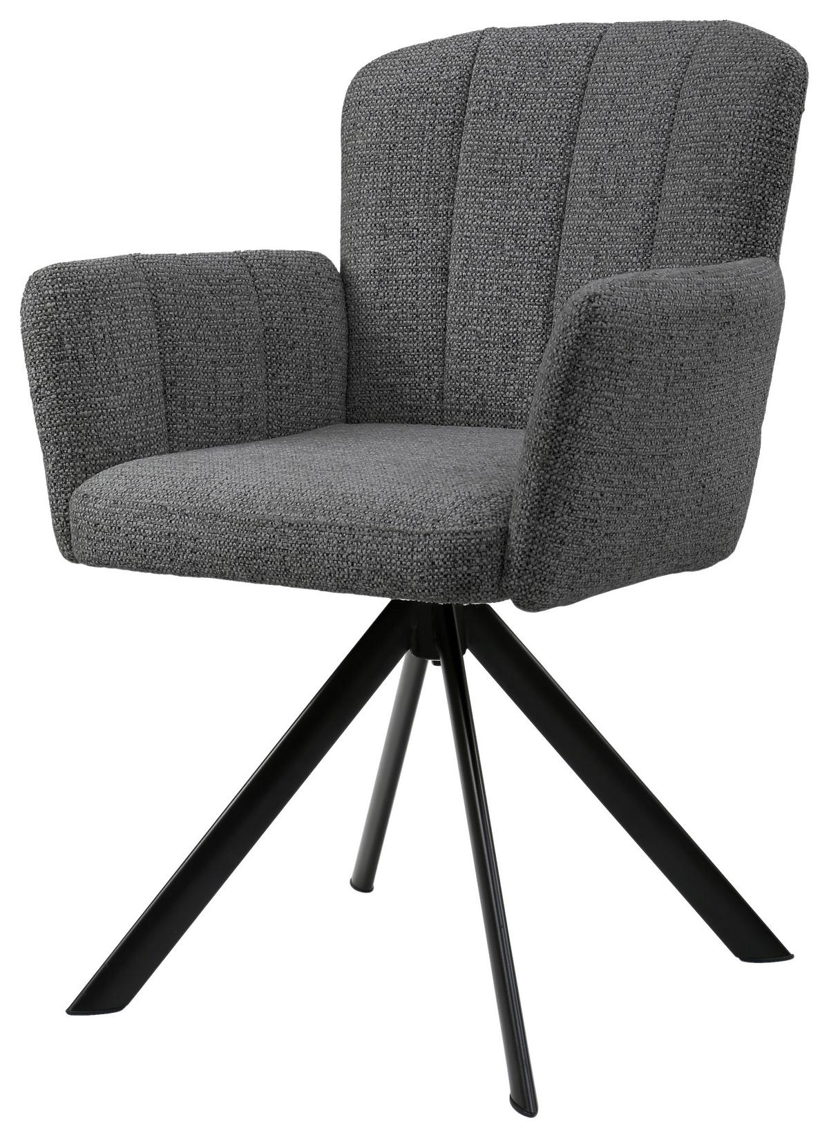 Armlehnstuhl Nora Grau/Schwarz - Schwarz/Grau, MODERN, Holz/Textil (61/87/65cm) - Premium Living