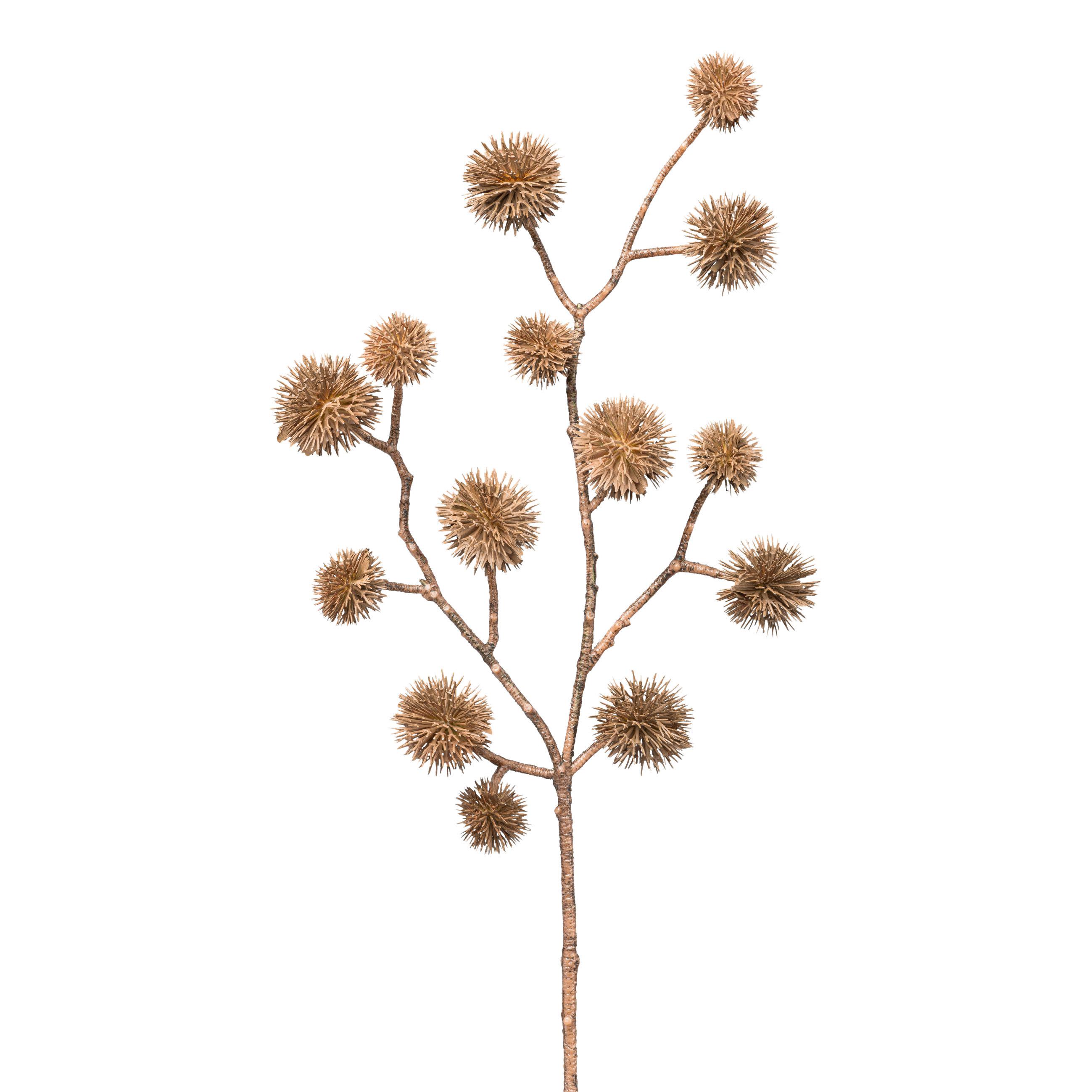 Kunstblume Kugeldistelzweig I in Braun - Schwarz/Braun, Konventionell, Kunststoff (52cm) - Modern Living