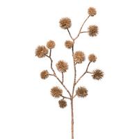 Kunstblume Kugeldistelzweig I In Braun - Schwarz/Braun, Konventionell, Kunststoff (52cm) - Modern Living