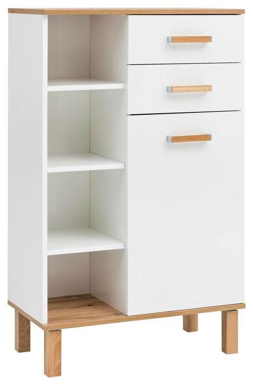 Midischrank "Padua" , weiß - Eichefarben/Weiß, MODERN, Holz/Holzwerkstoff (67,0/114,5/35,0cm) - MID.YOU
