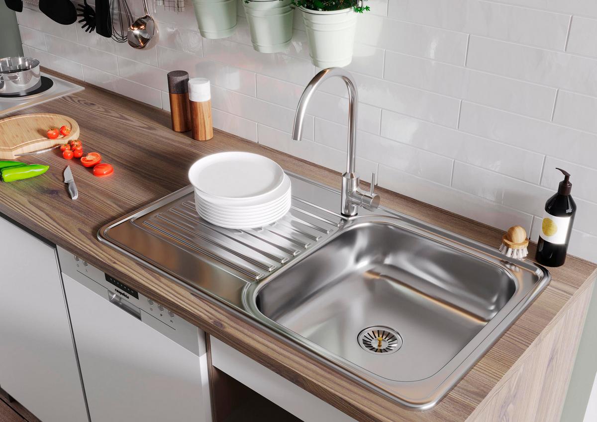 Kuhinjski Blok Oliver, Barva Hrasta, Bela - barve hrasta/bela, Basics, umetna masa/leseni material (225cm) - Respekta